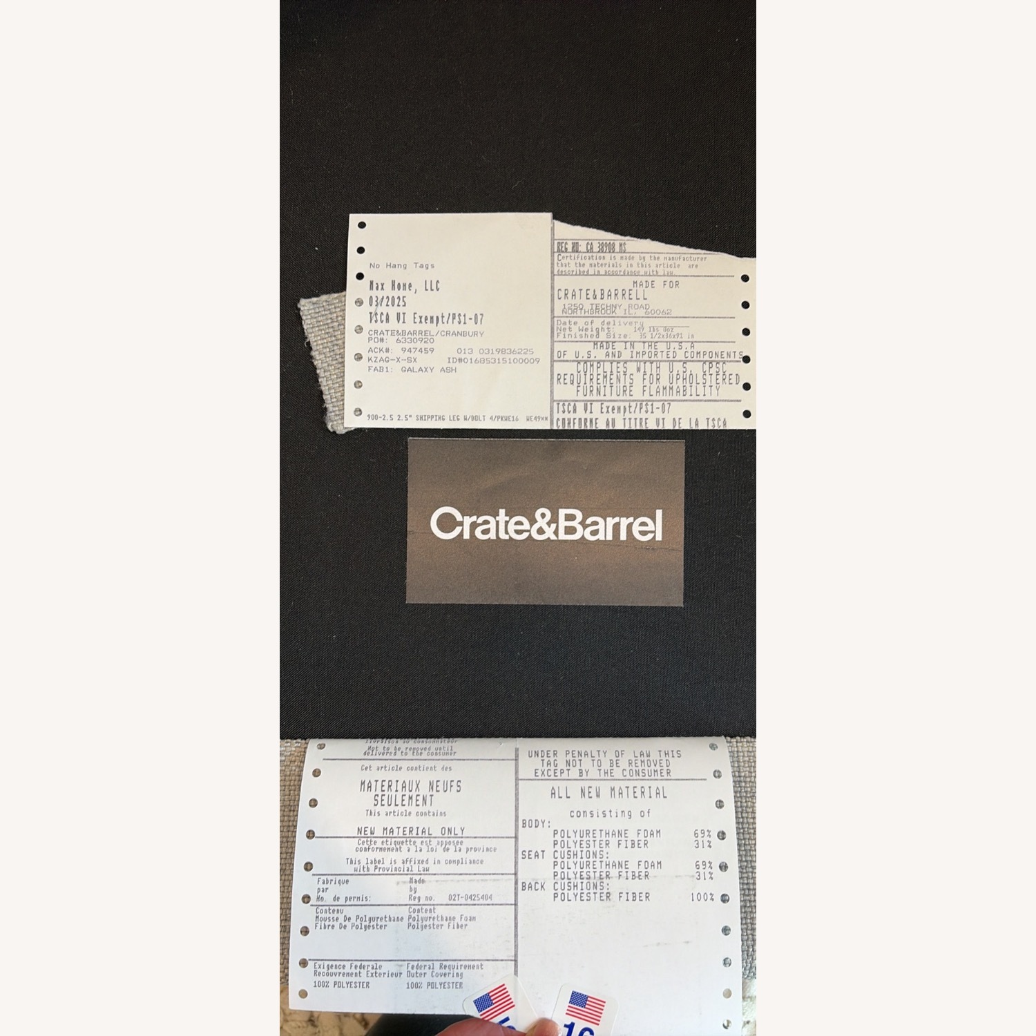 Crate & Barrel Barrett Arm Sofa 91” - image-5