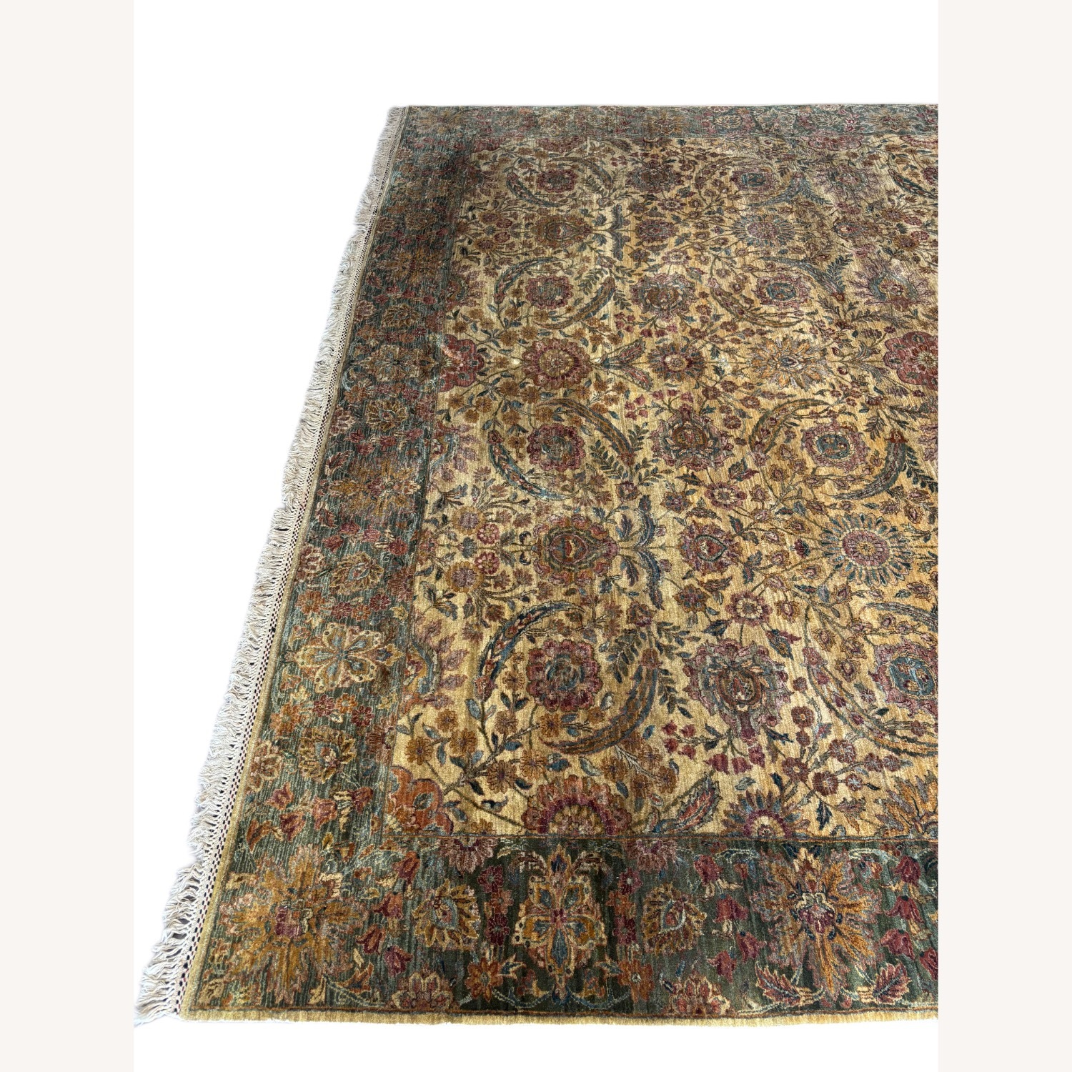 Oversized Persian Style Rug 12х15 Ivory & Green - image-3