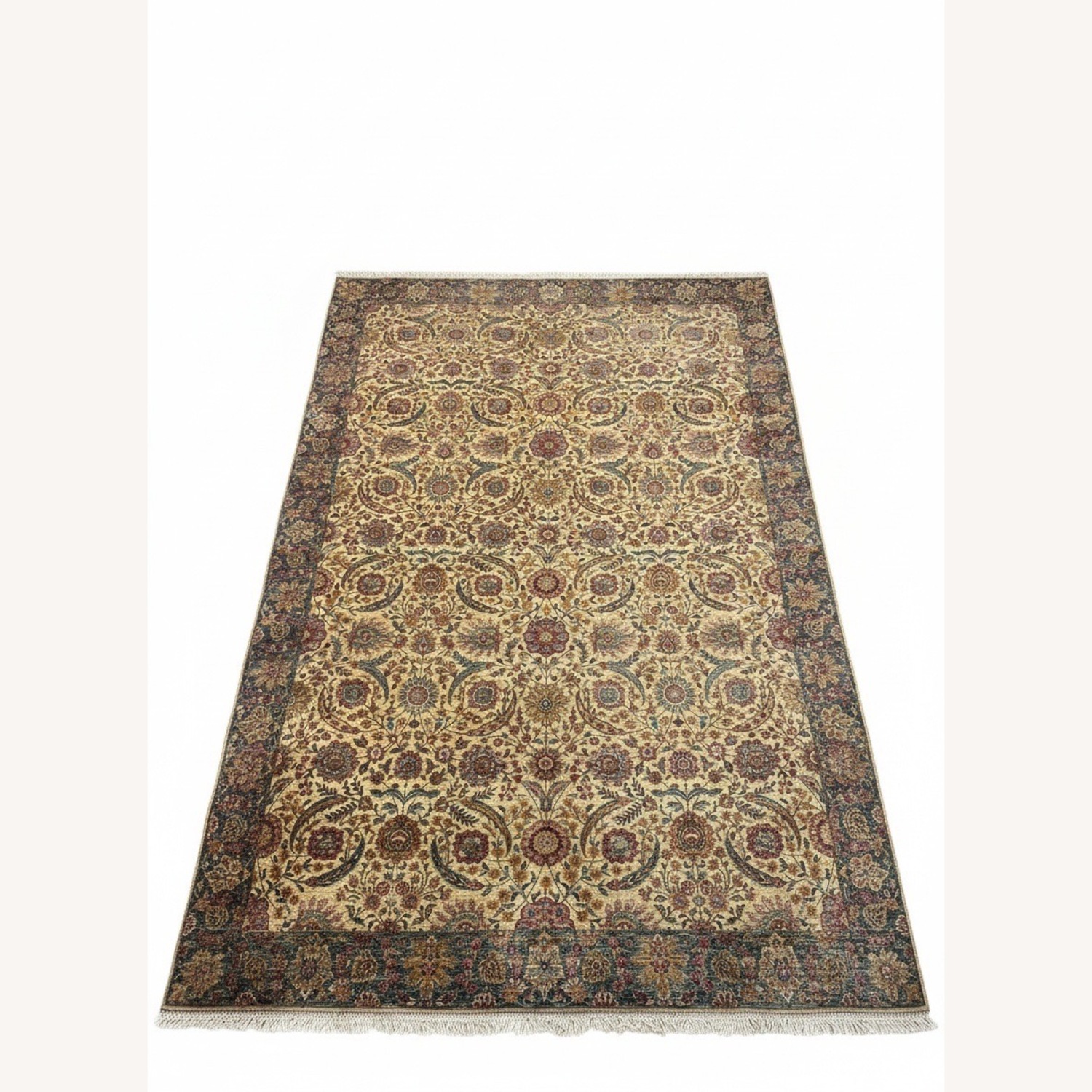 Oversized Persian Style Rug 12х15 Ivory & Green - image-4