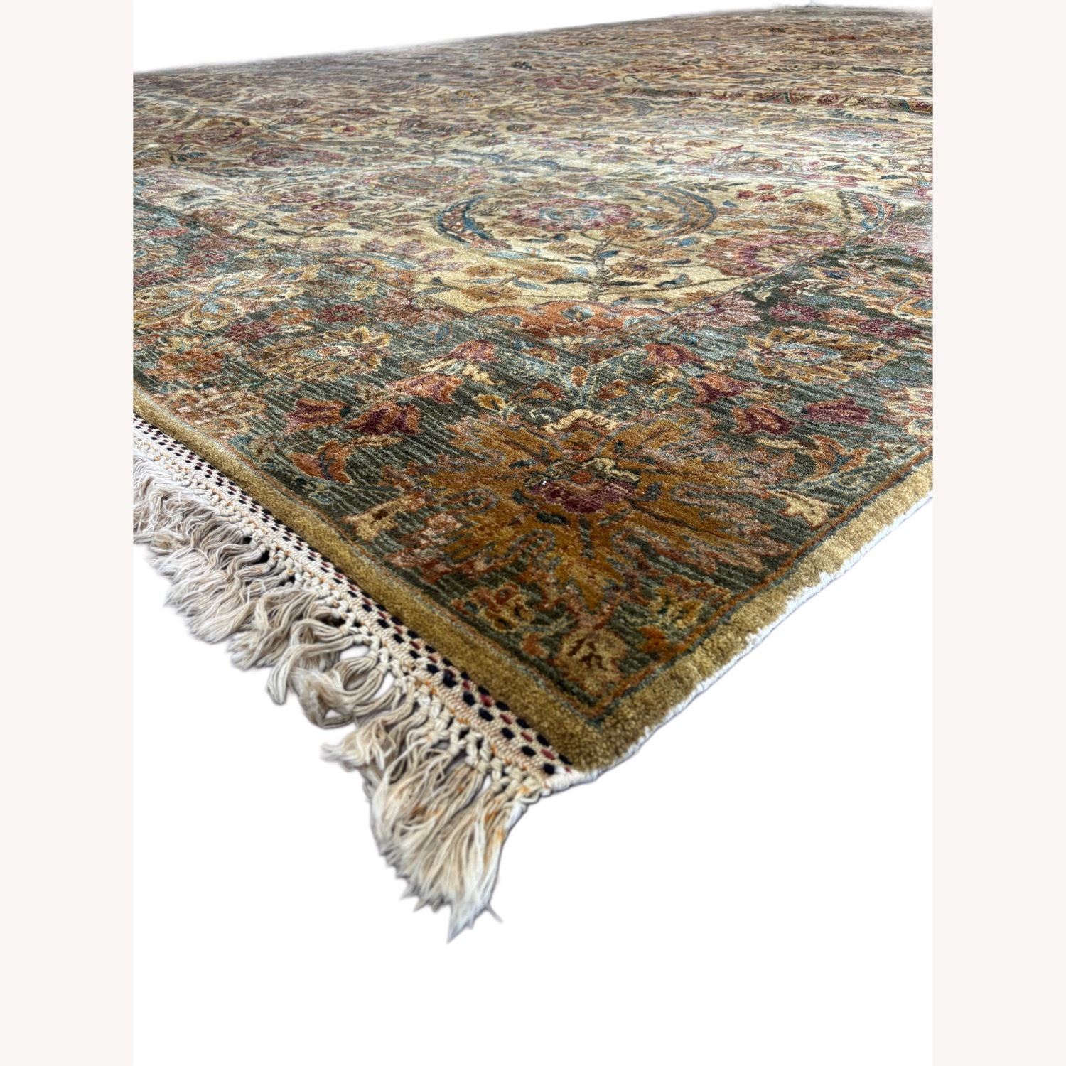 Oversized Persian Style Rug 12х15 Ivory & Green - image-2