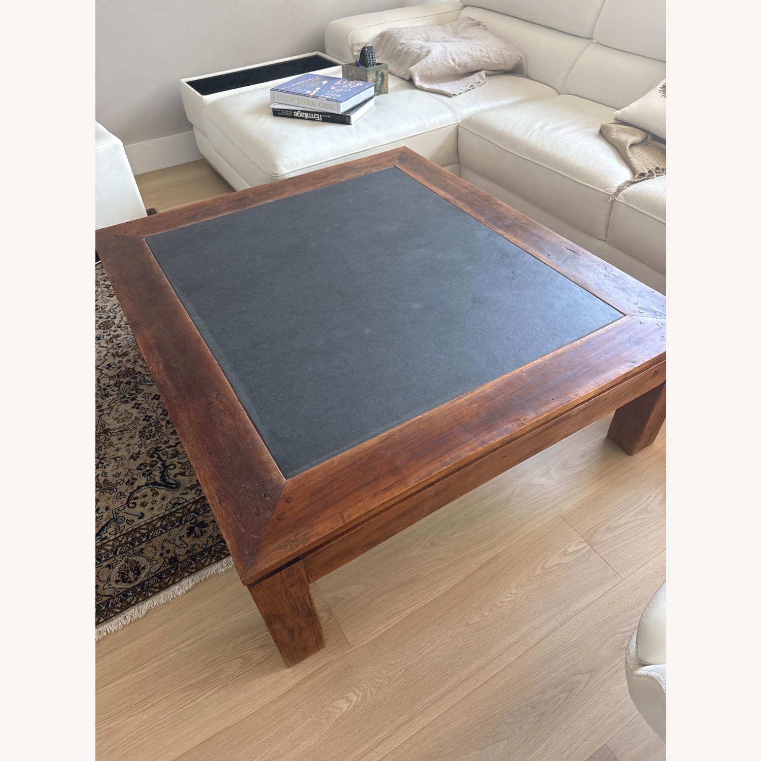 Crate & Barrel Peroba Dark Brown Coffee Table - image-3