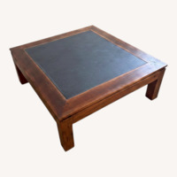 Crate & Barrel Peroba Dark Brown Coffee Table