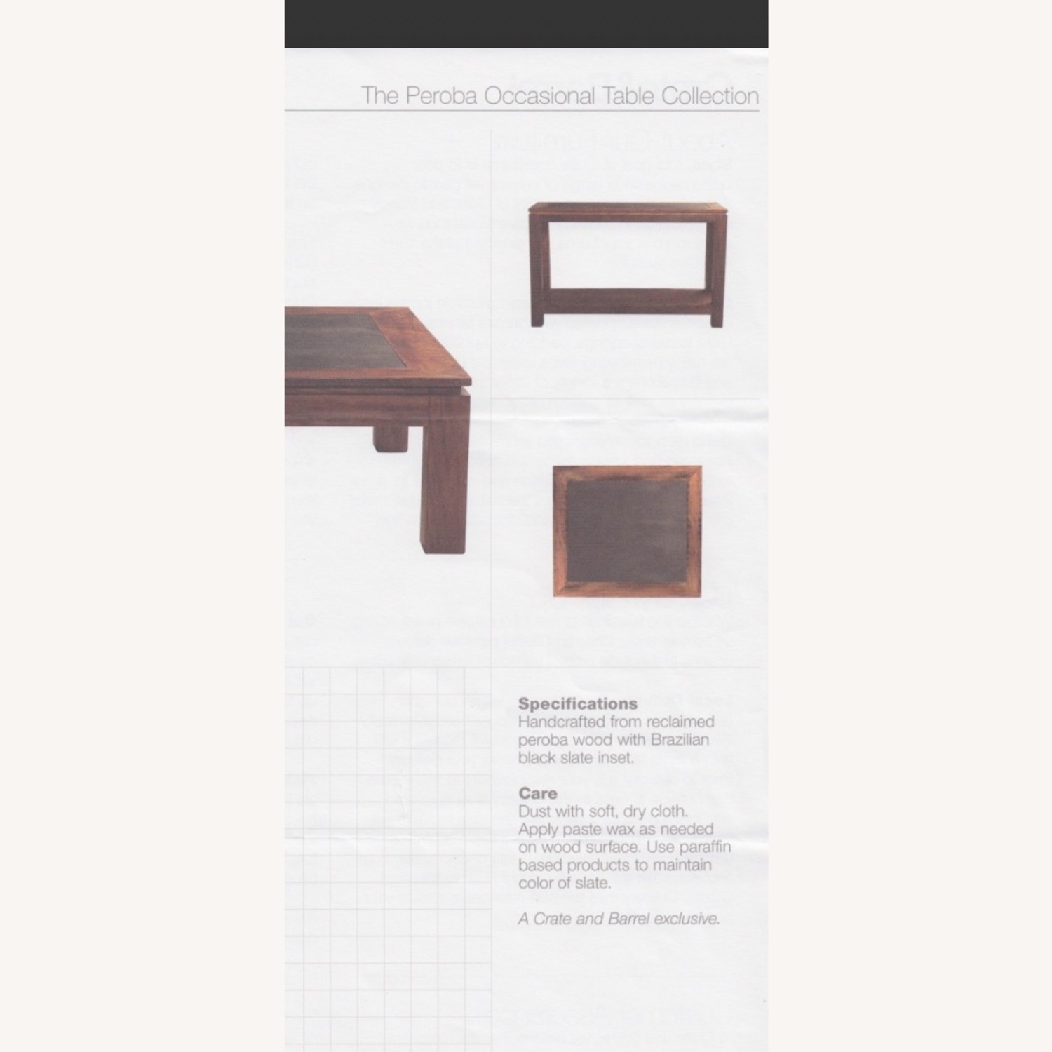 Crate & Barrel Peroba Dark Brown Coffee Table - image-2