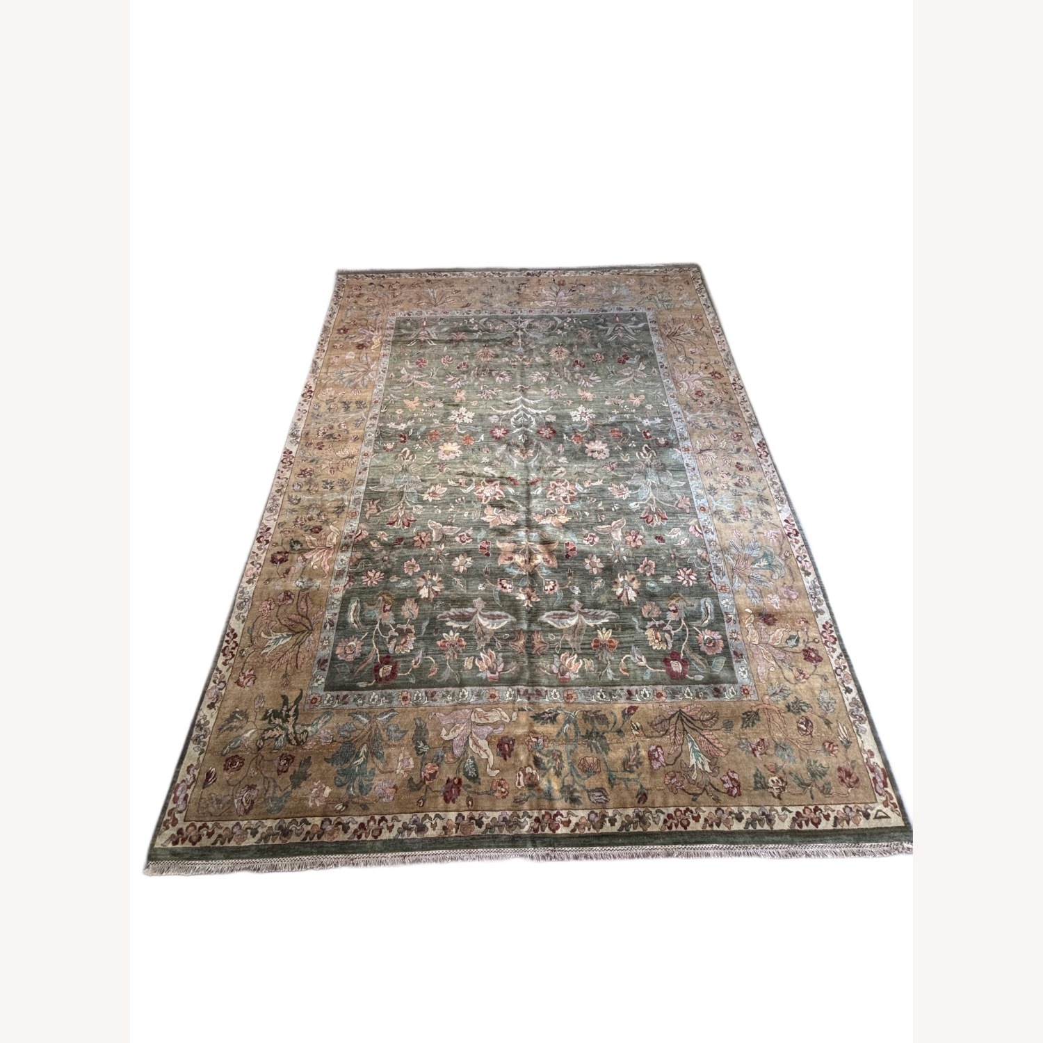 Large Hand-Knotted Floral Rug 11’10” x 15’2” - image-1
