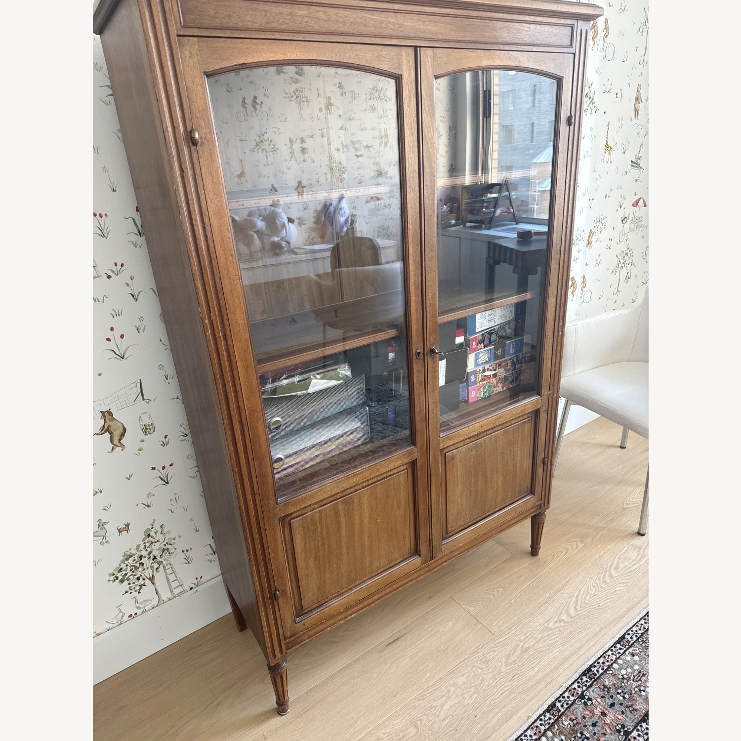 Antique Dark Brown Wood Bookcase - image-2