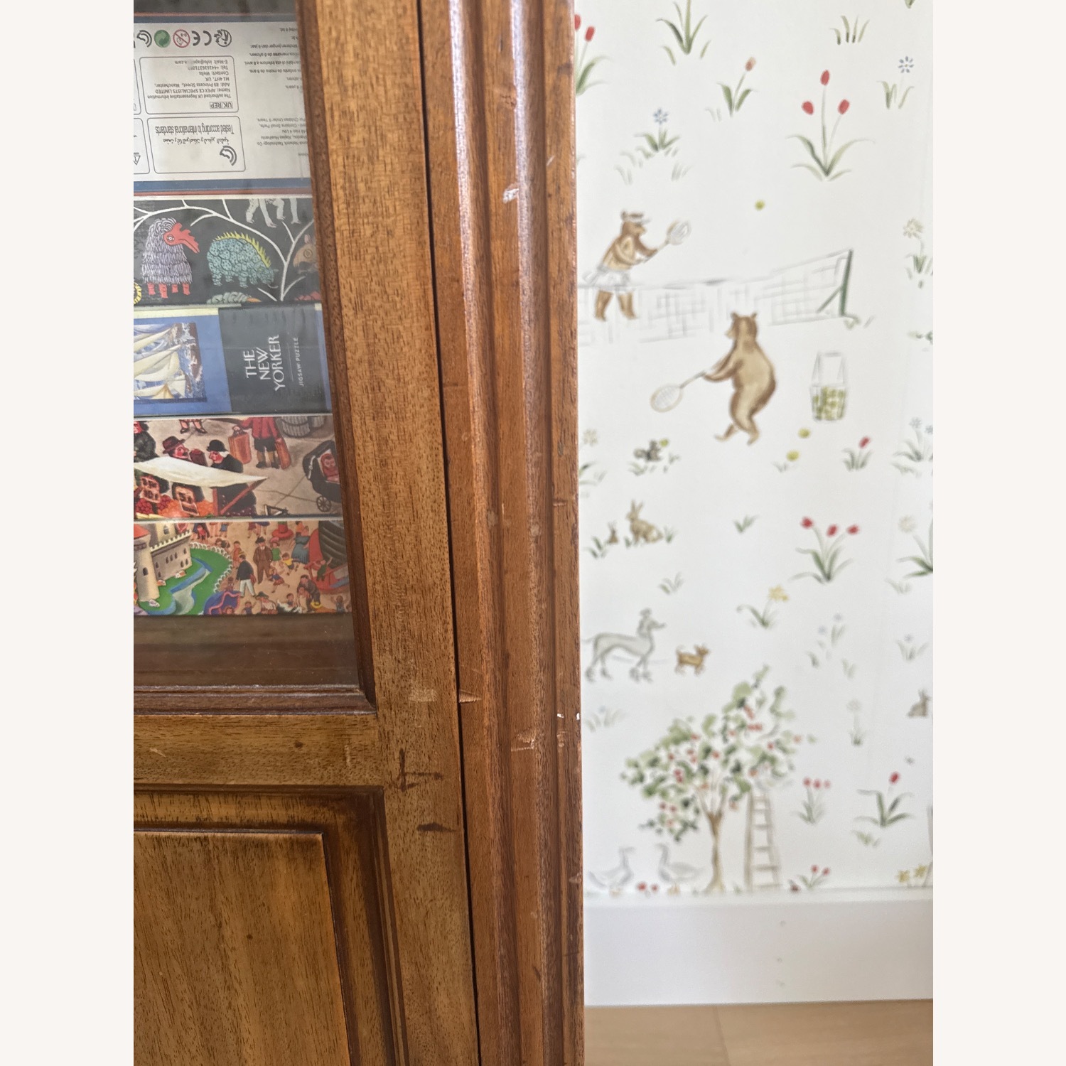 Antique Dark Brown Wood Bookcase - image-4