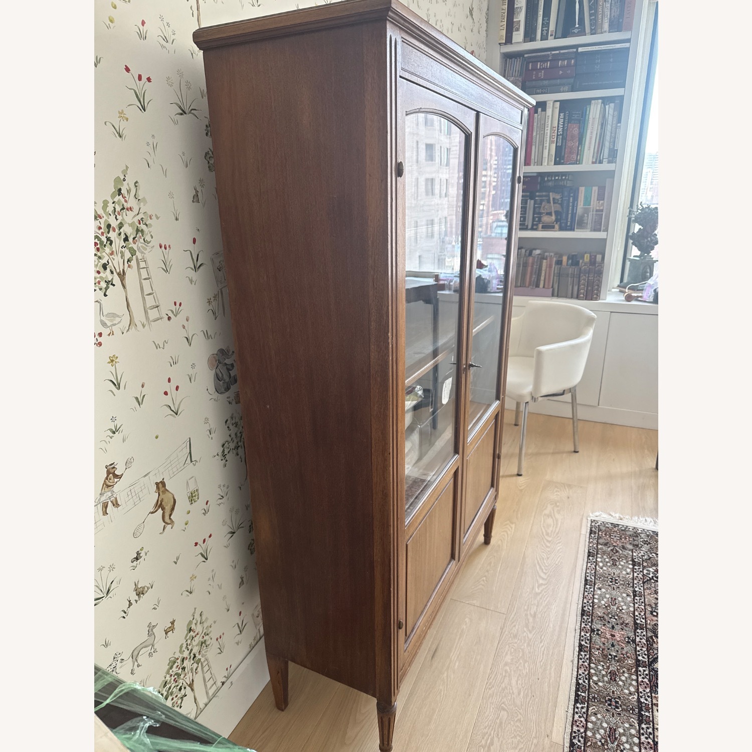 Antique Dark Brown Wood Bookcase - image-3