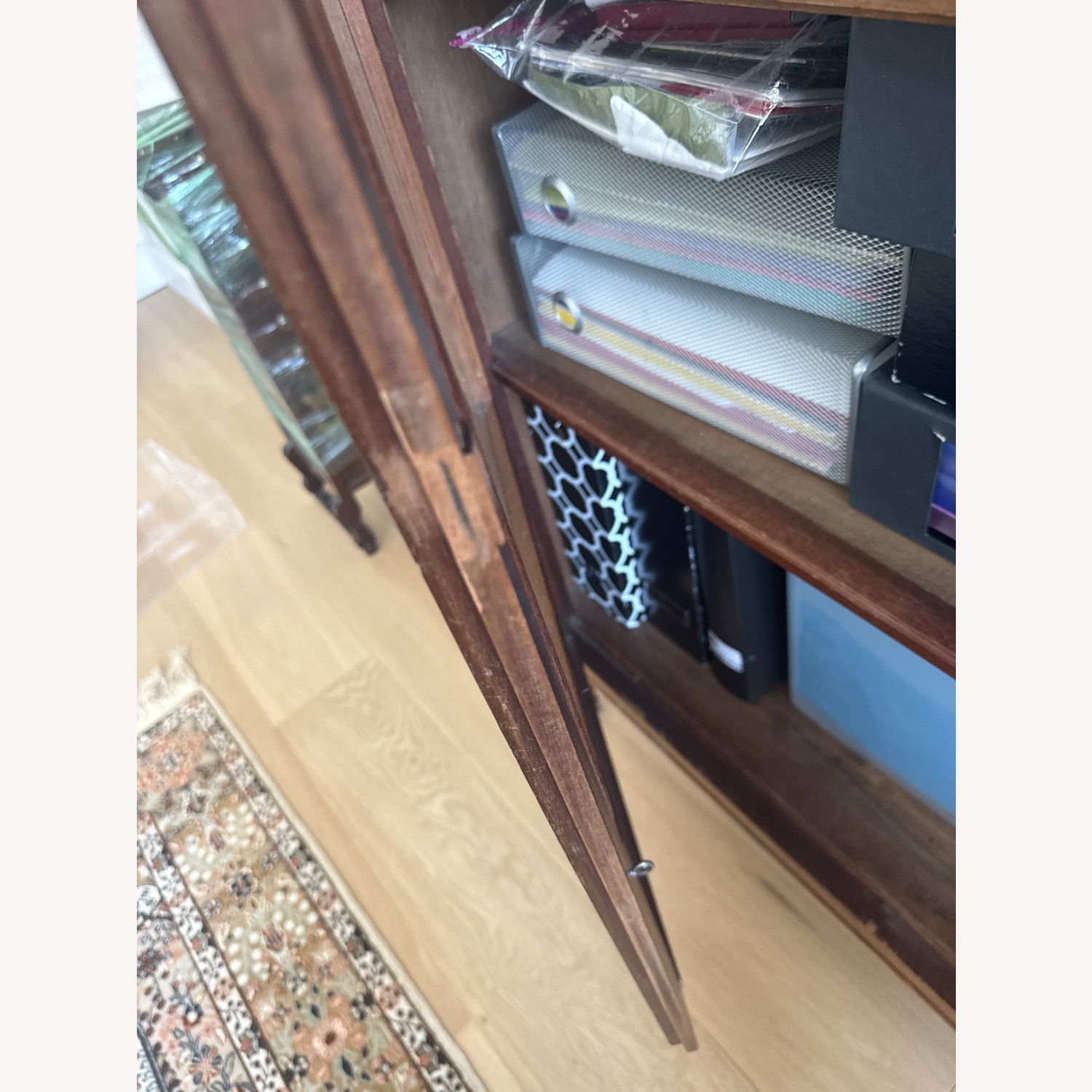 Antique Dark Brown Wood Bookcase - image-10