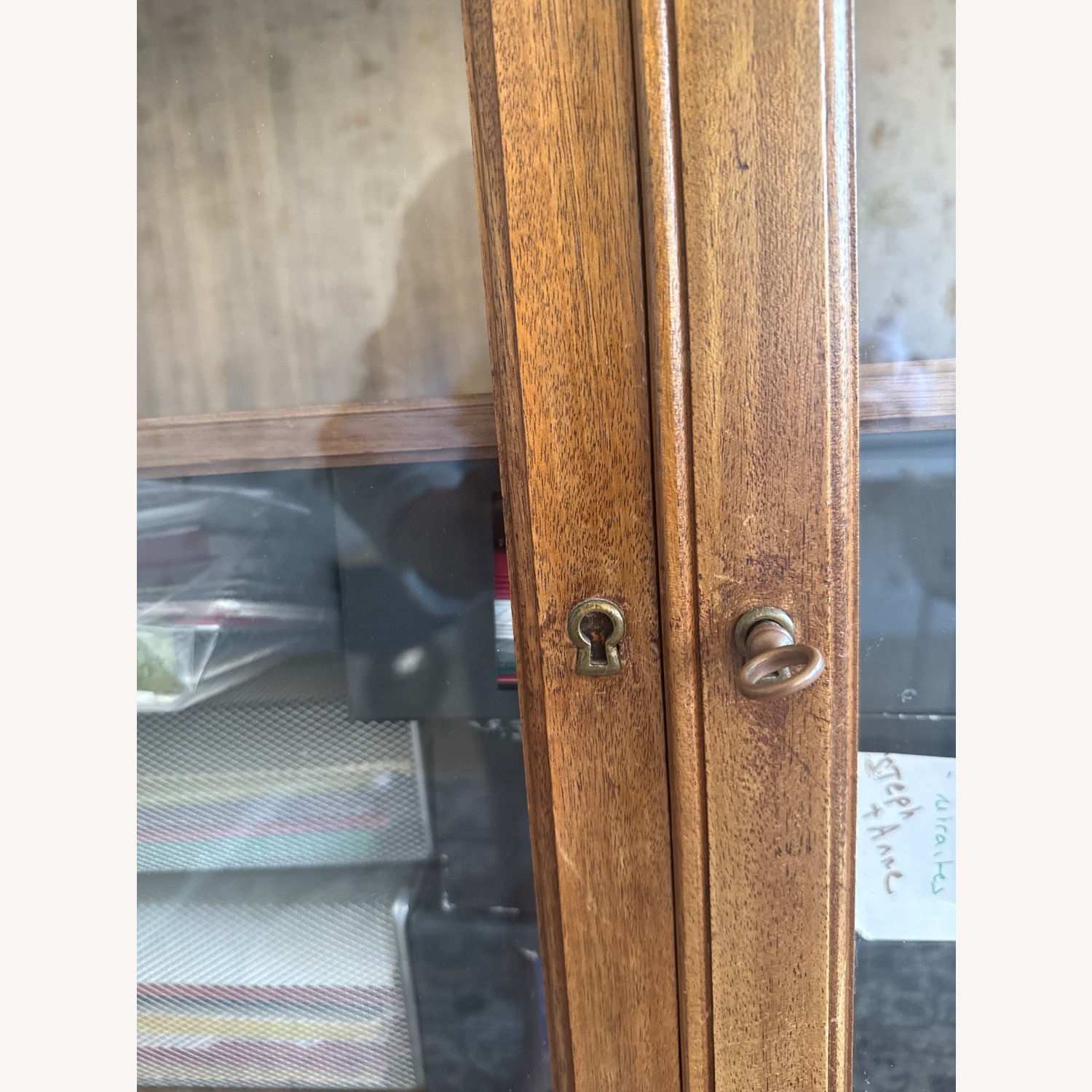 Antique Dark Brown Wood Bookcase - image-9