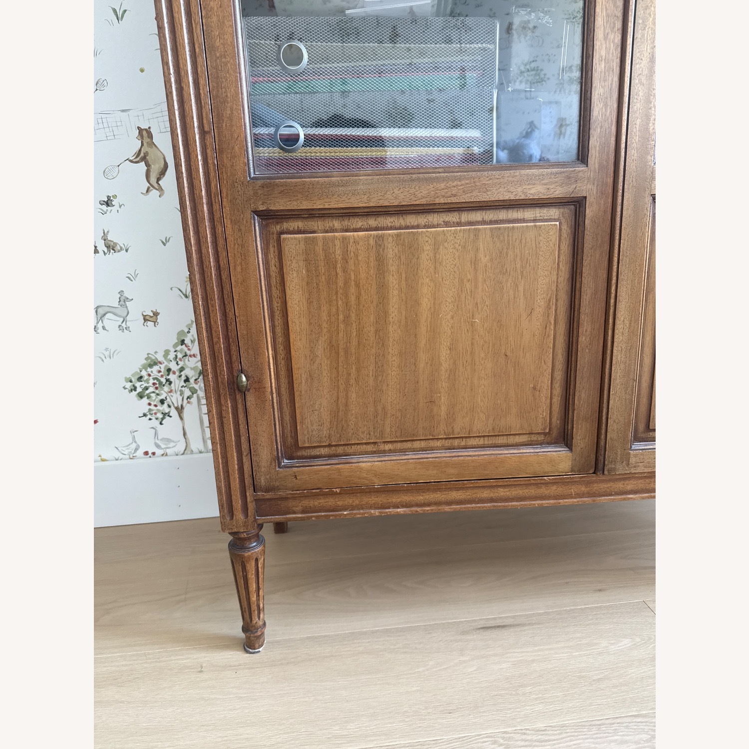 Antique Dark Brown Wood Bookcase - image-8