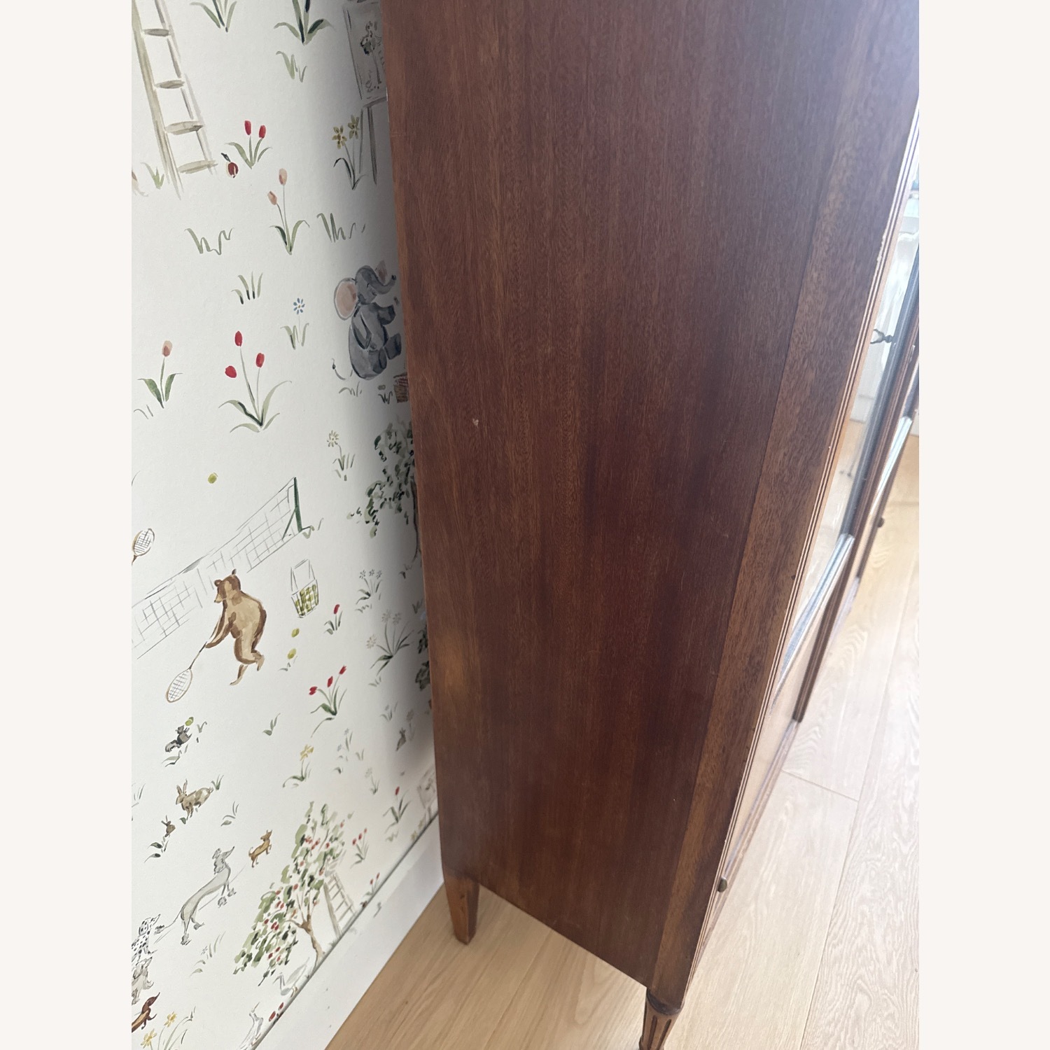 Antique Dark Brown Wood Bookcase - image-7