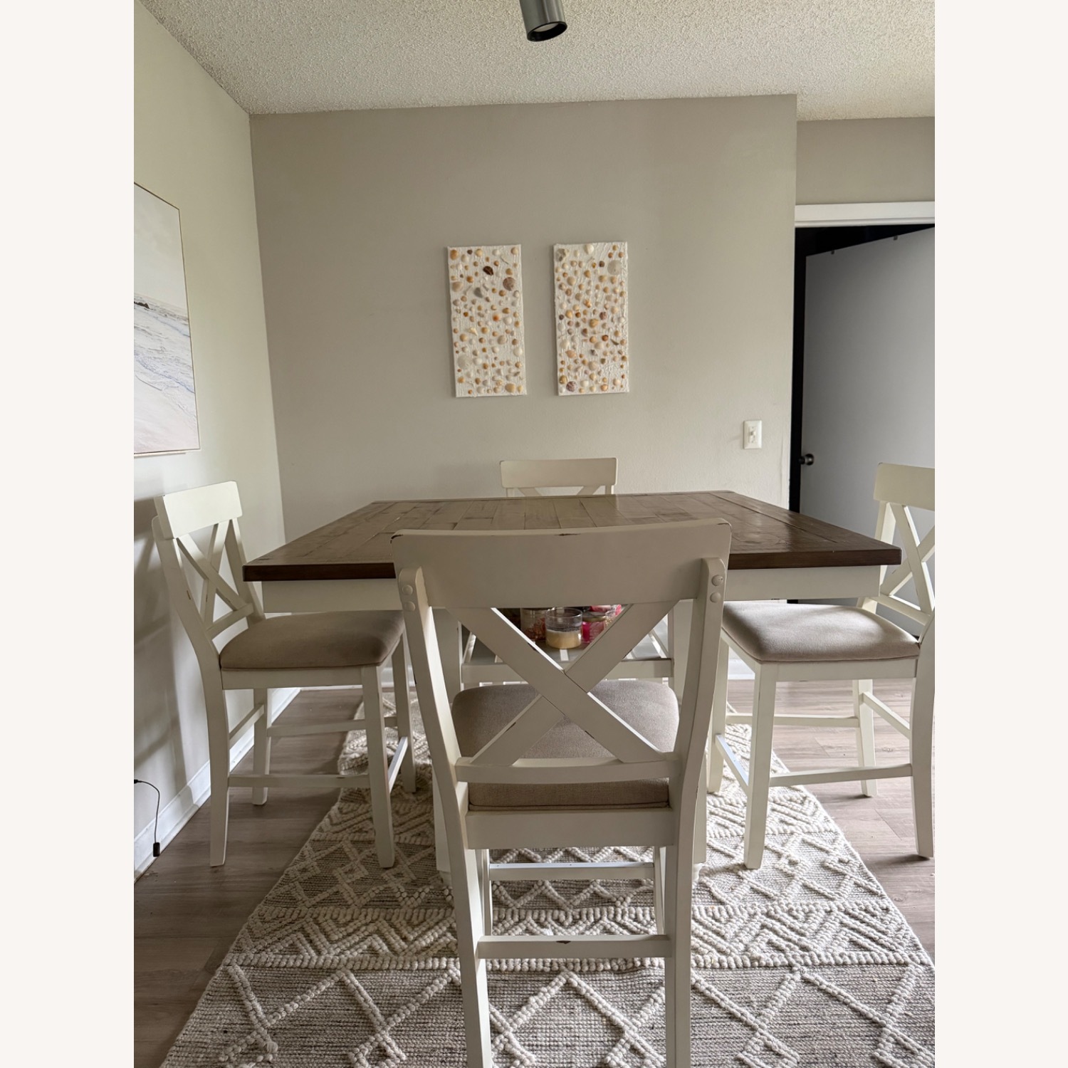 Rooms To Go Dark Brown and White Wood Dining Sets - image-4