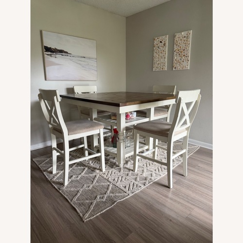 Used Rooms To Go Dark Brown and White Wood Dining Sets for sale on AptDeco