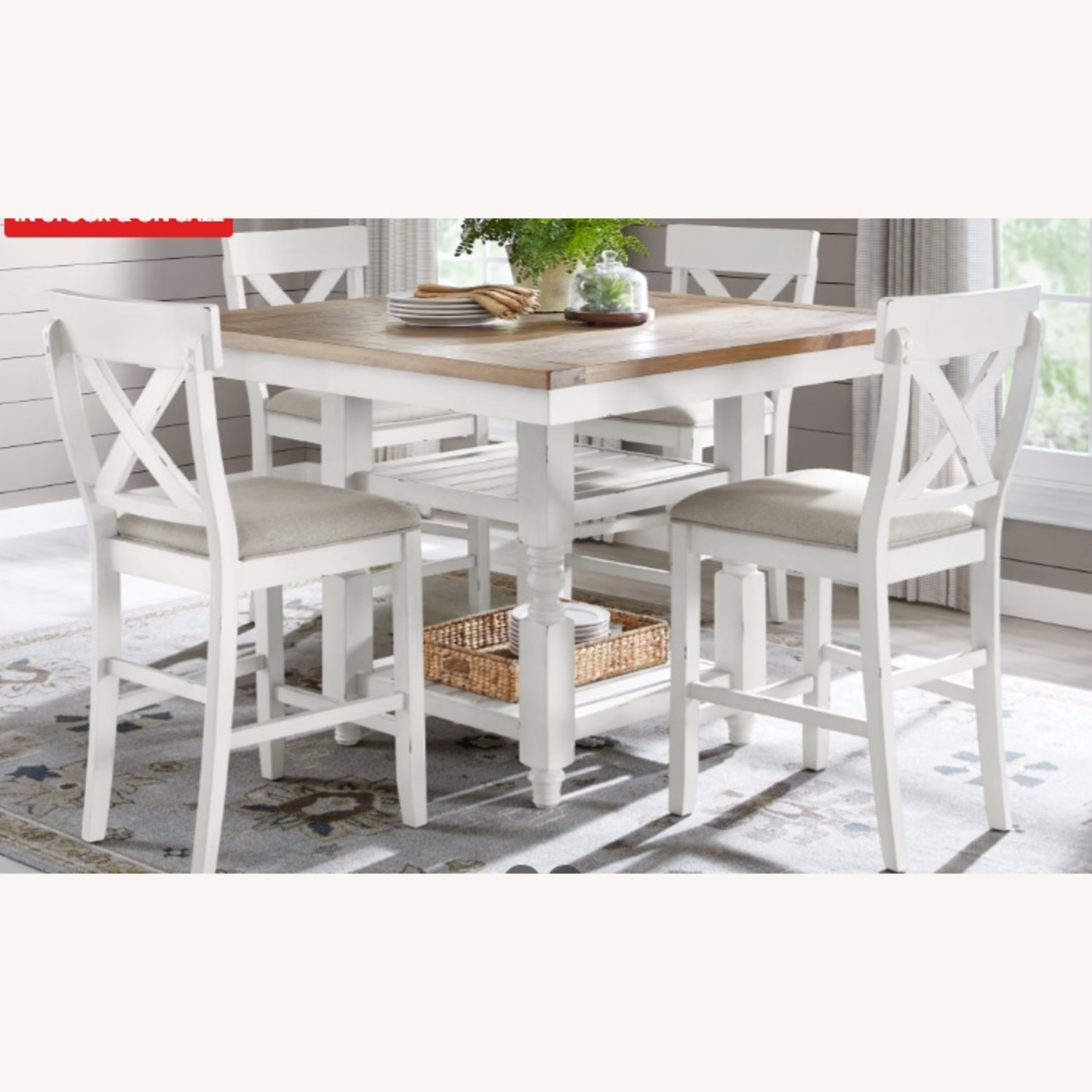 Rooms To Go Dark Brown and White Wood Dining Sets - image-6