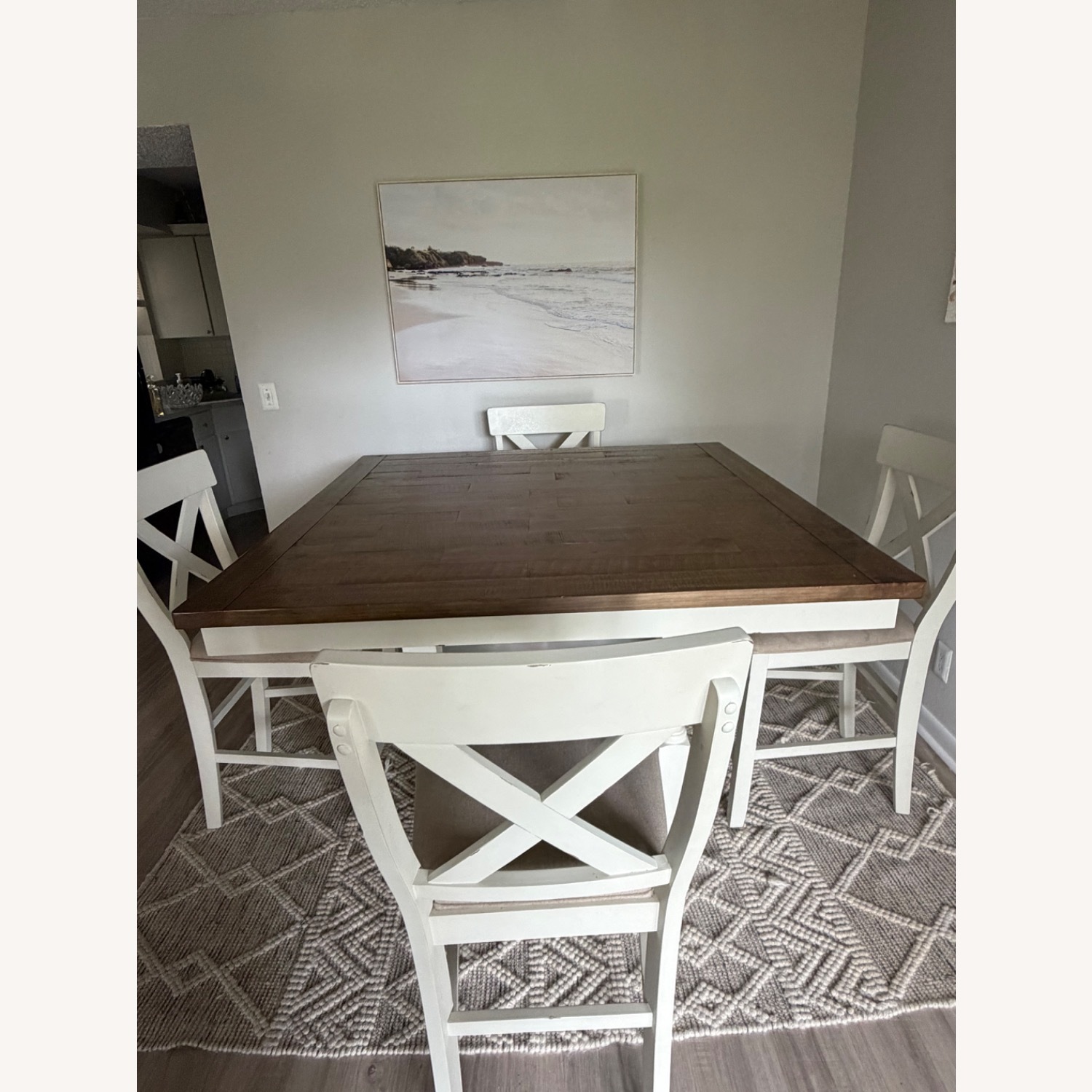 Rooms To Go Dark Brown and White Wood Dining Sets - image-2