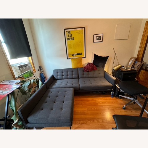 Used Gus Modern Blue 2 Seater Sofa With Ottoman for sale on AptDeco