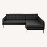 Gus Modern Blue 2 Seater Sofa With Ottoman