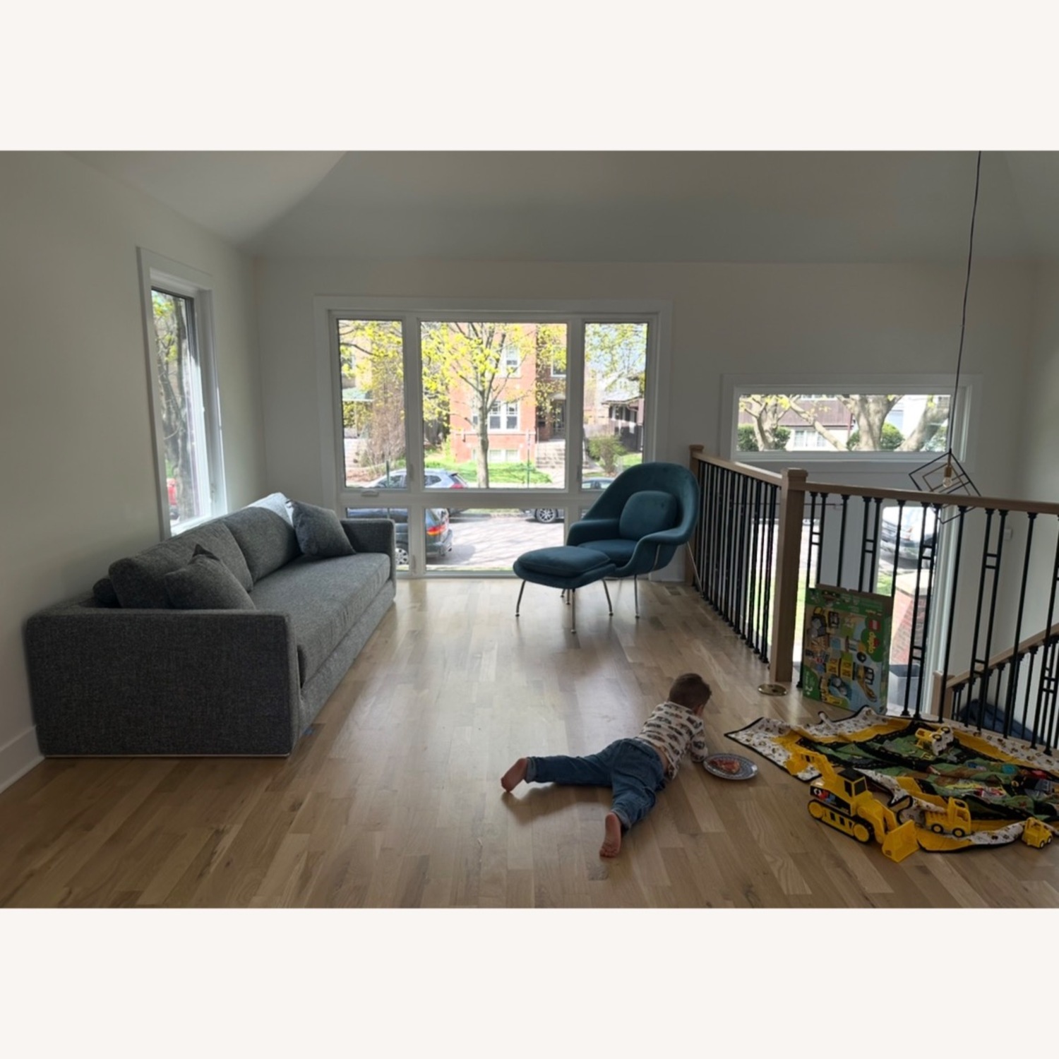 Rove Concepts Blue Womb Chair & Ottoman - image-2