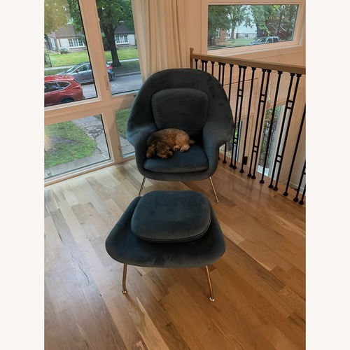 Used Rove Concepts Blue Womb Chair & Ottoman for sale on AptDeco