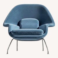 Rove Concepts Blue Womb Chair & Ottoman