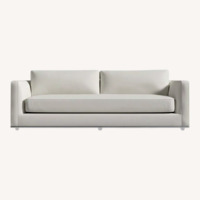 Rove Concepts White Faux Leather Sleeper Sofa