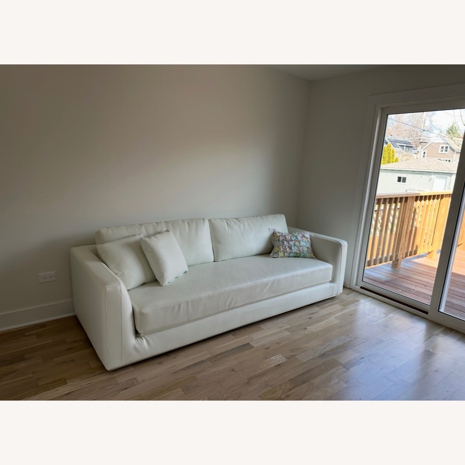 Rove Concepts White Faux Leather Sleeper Sofa - image-2