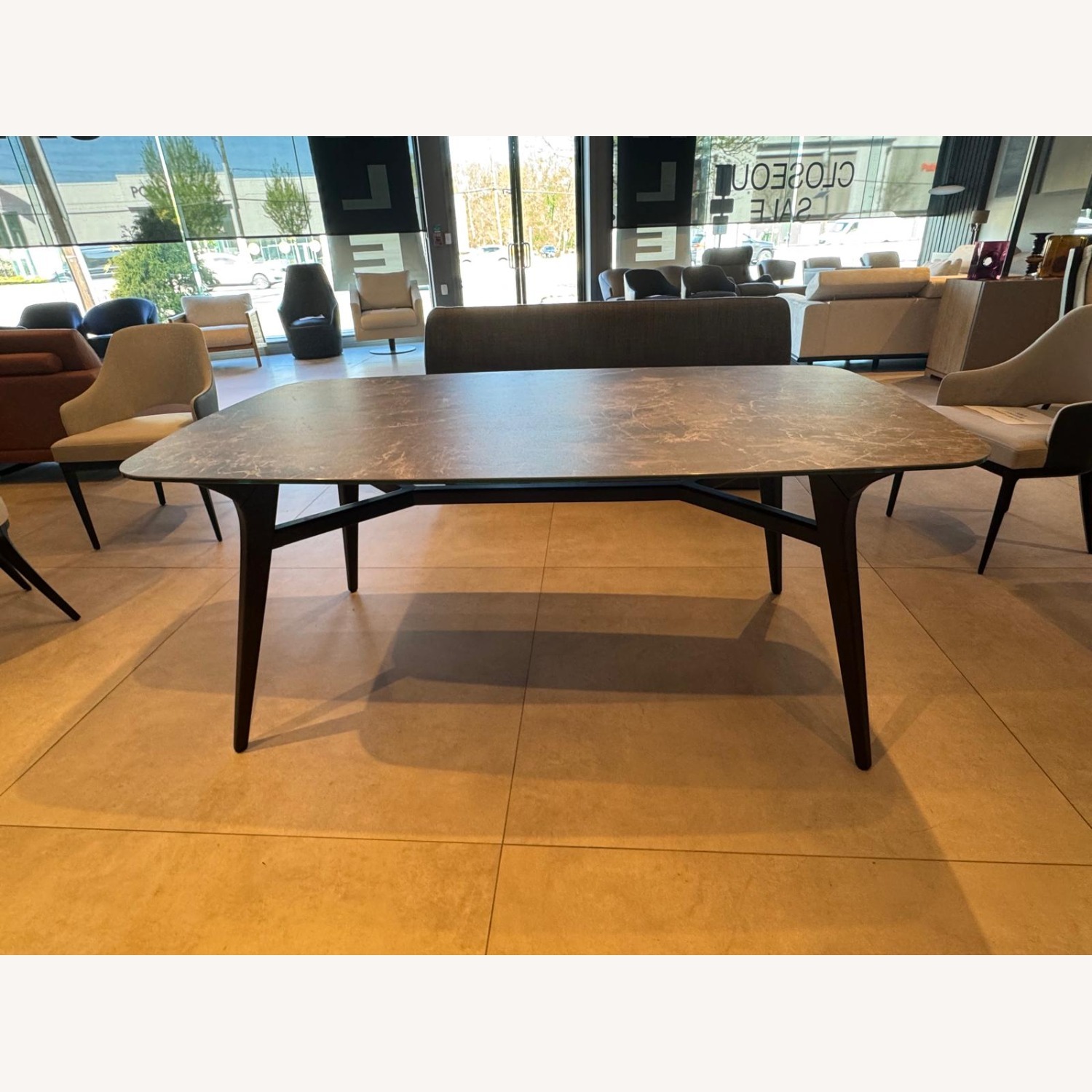 Lazzoni Fly Dark Brown Ceramic Dining Table - image-6