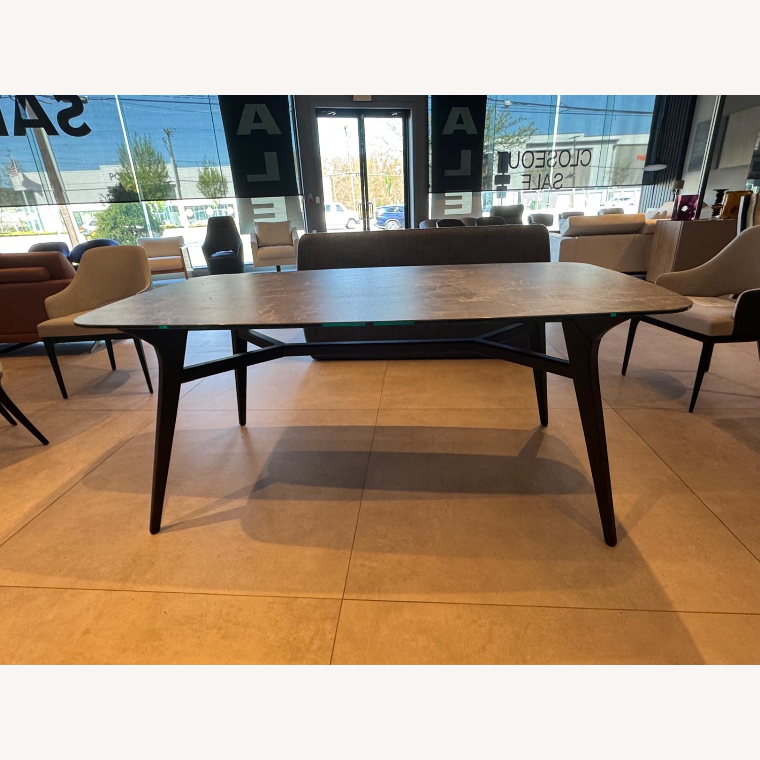 Lazzoni Fly Dark Brown Ceramic Dining Table - image-3