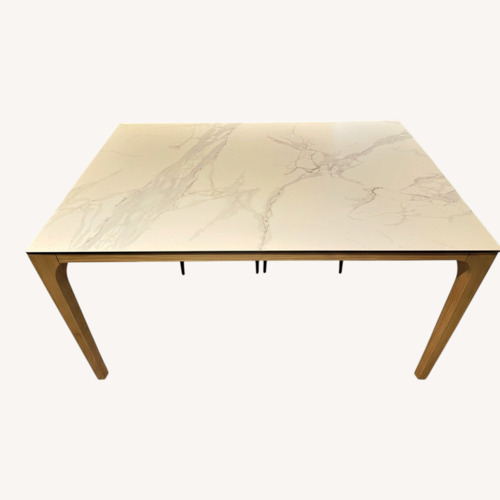 Used Lazzoni Pietra White Ceramic Dining Table for sale on AptDeco