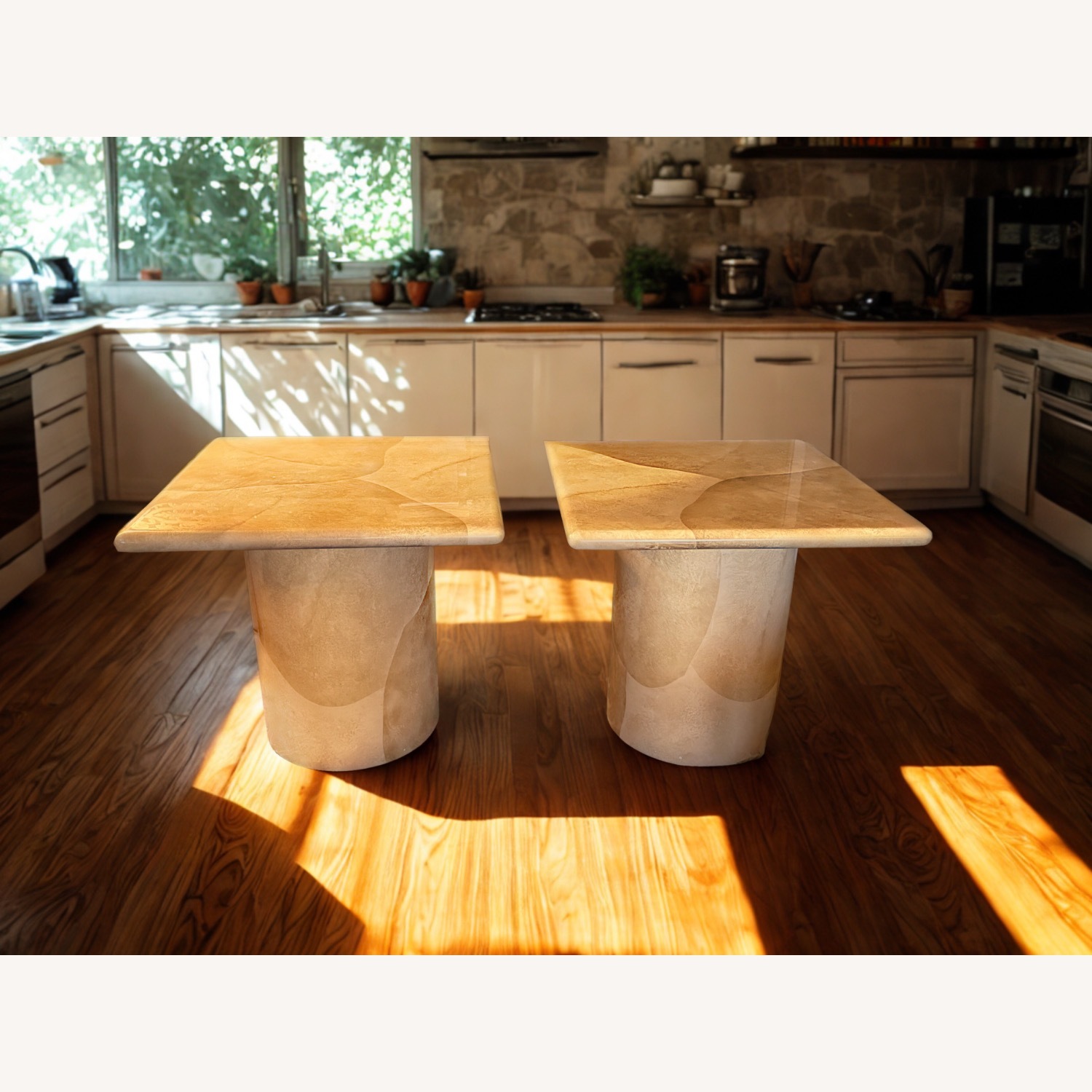 Karl Springer Natural Lacquer Side Tables (2) - image-1