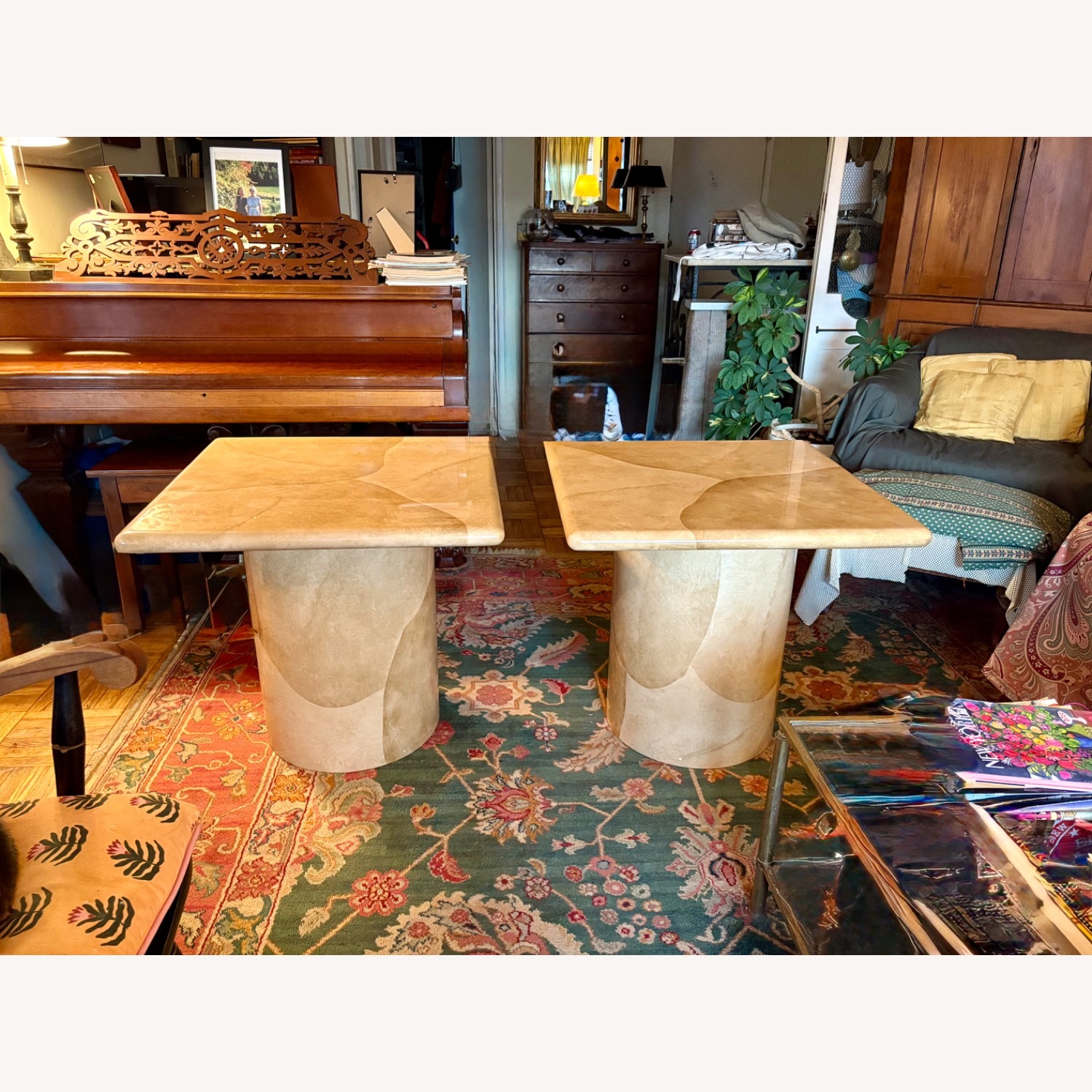 Karl Springer Natural Lacquer Side Tables (2) - image-3