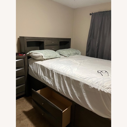 Used Queen Luxury Bed With Deep Drawer Storage  for sale on AptDeco