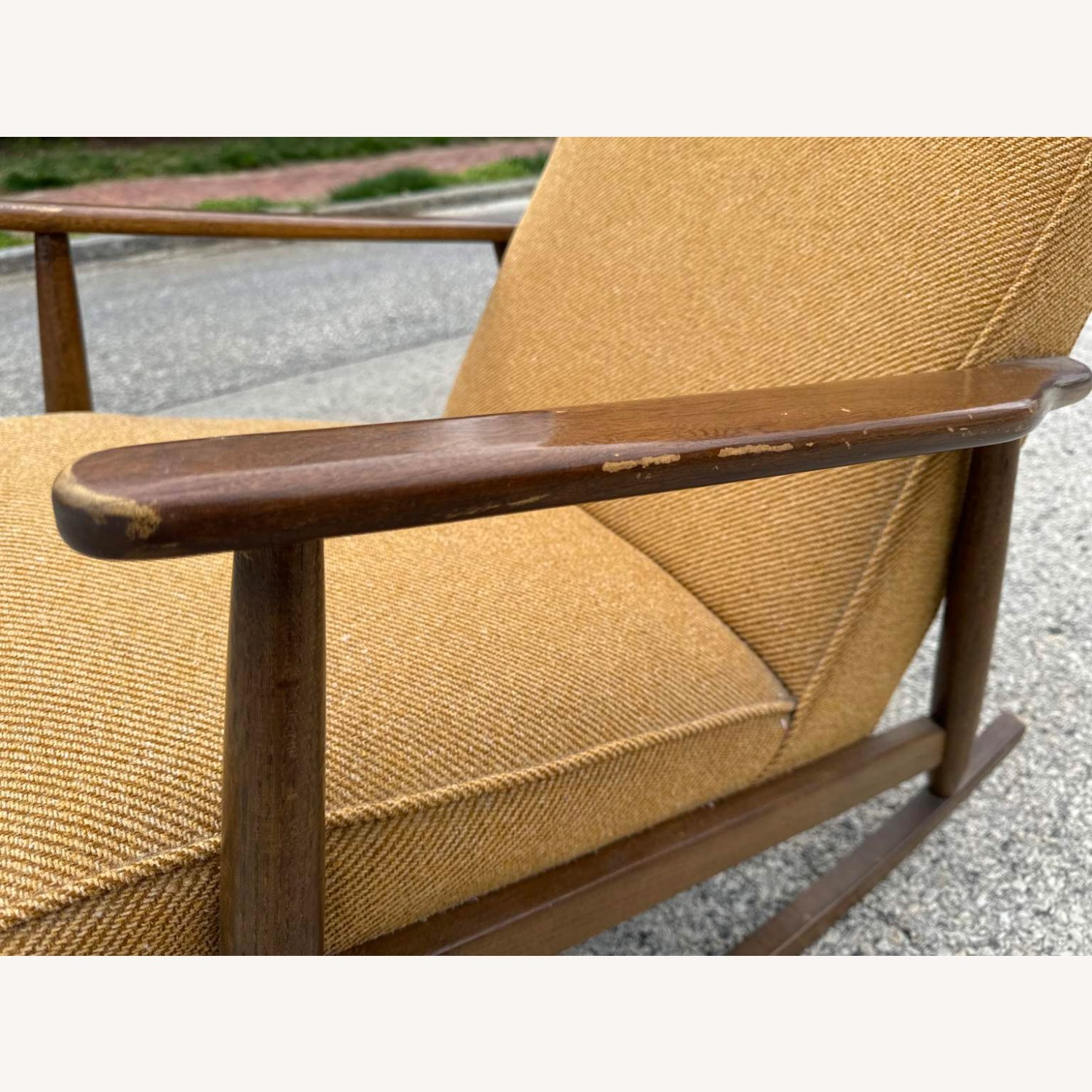 Vintage/Antique Light Brown Wood Armchair - image-3