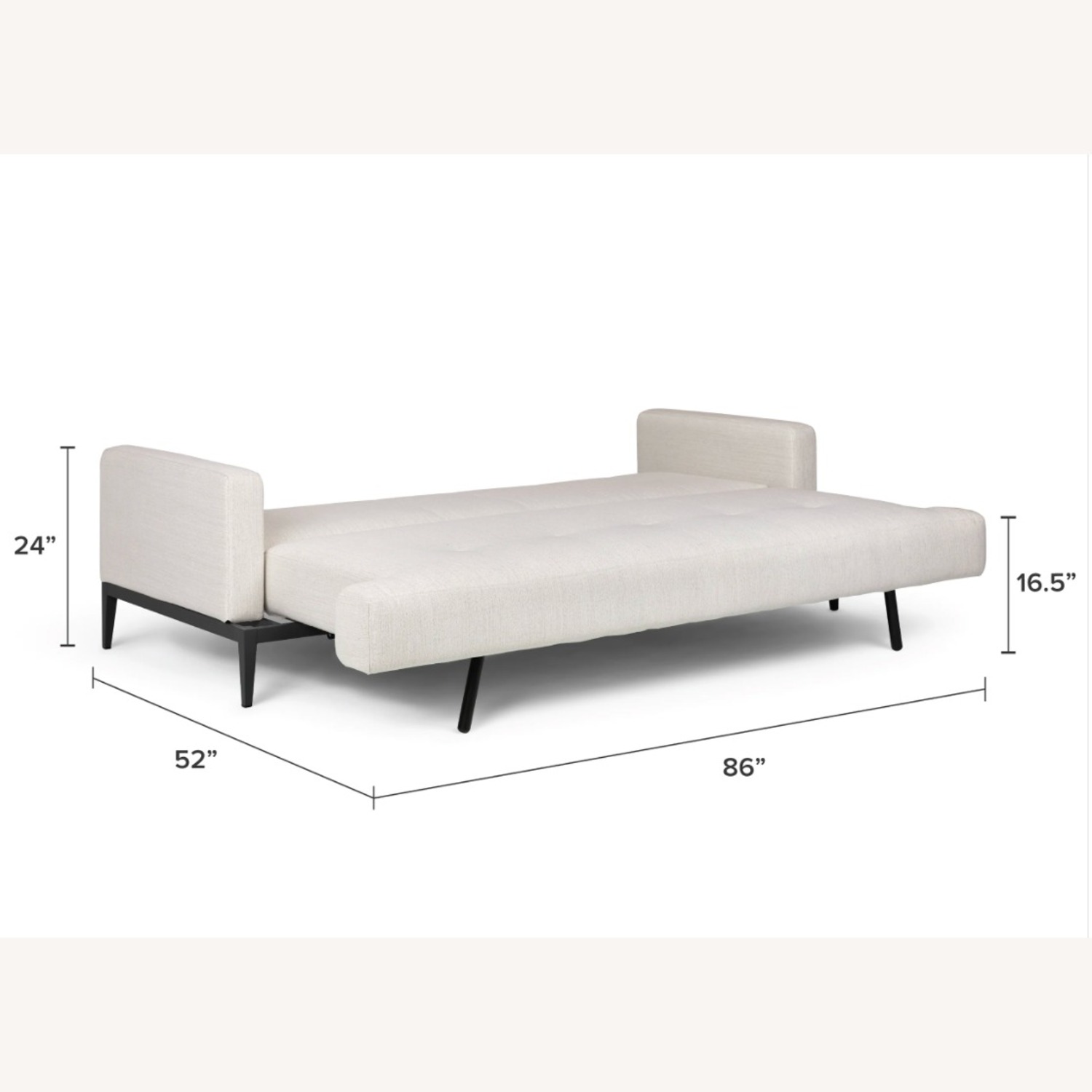 Article Light Gray Fabric Sleeper Sofa - image-4