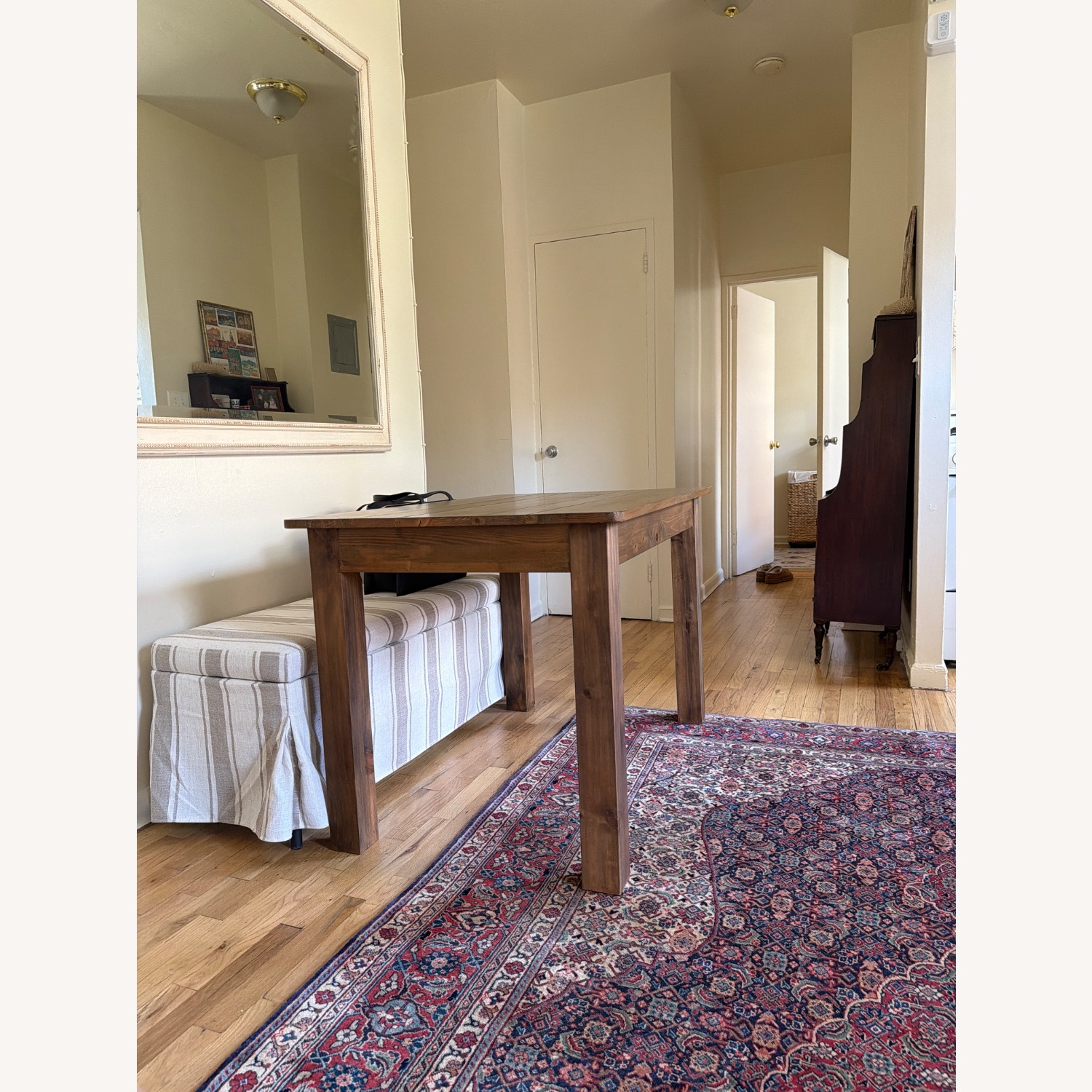 Merrick Lane Dark Brown Wood Dining Table - image-1