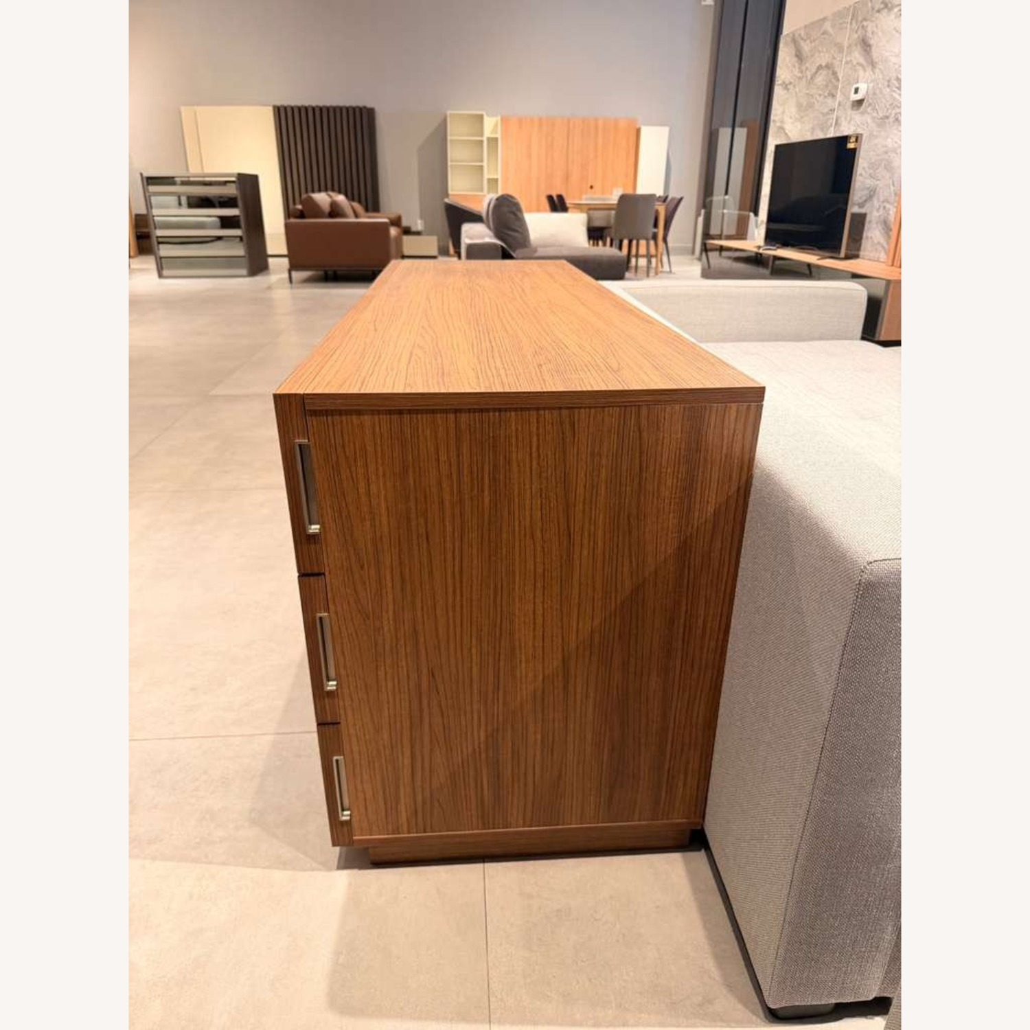 Lazzoni Stone Dresser 63" Dark Brown Wood Dresser - image-1