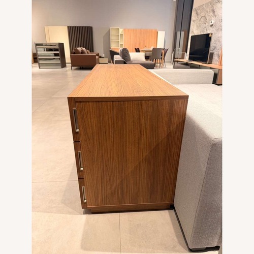 Used Lazzoni Stone Dresser 63" Dark Brown Wood Dresser for sale on AptDeco