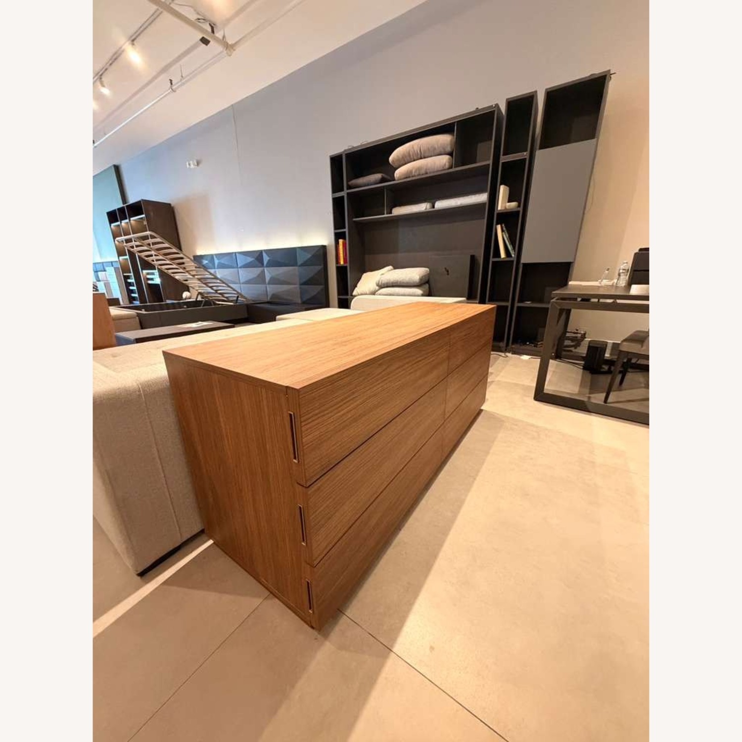 Lazzoni Stone Dresser 63" Dark Brown Wood Dresser - image-3