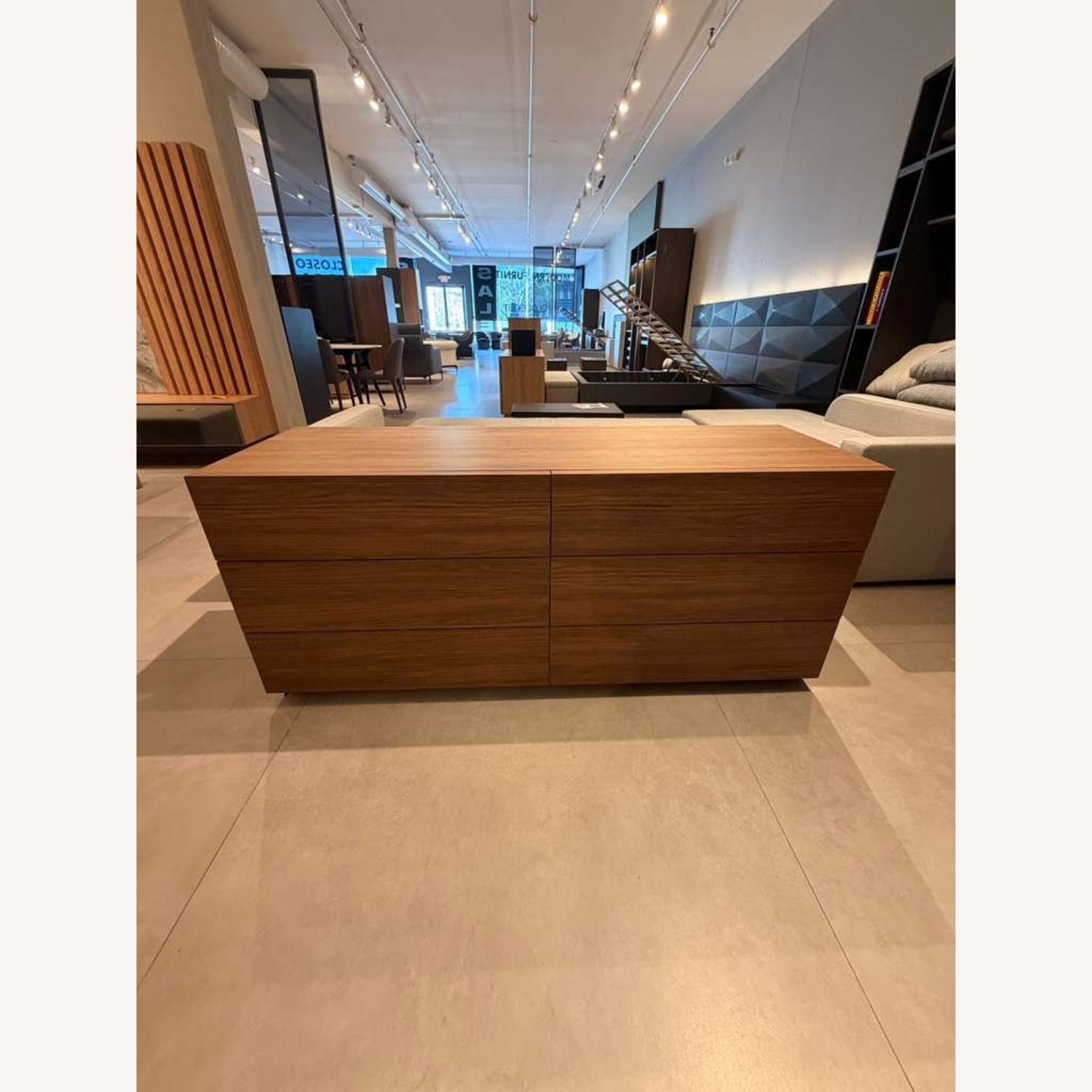 Lazzoni Stone Dresser 63" Dark Brown Wood Dresser - image-4