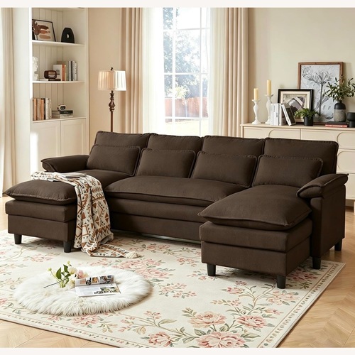 Used Dark Brown Fabric 3+ Piece Sectional for sale on AptDeco