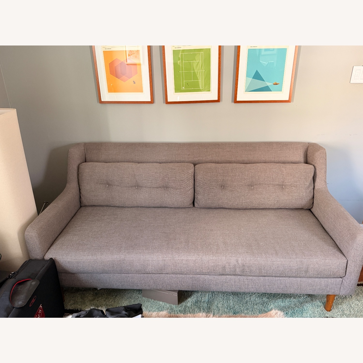 West Elm Grey Crosby Mid Century Sofa  - image-1