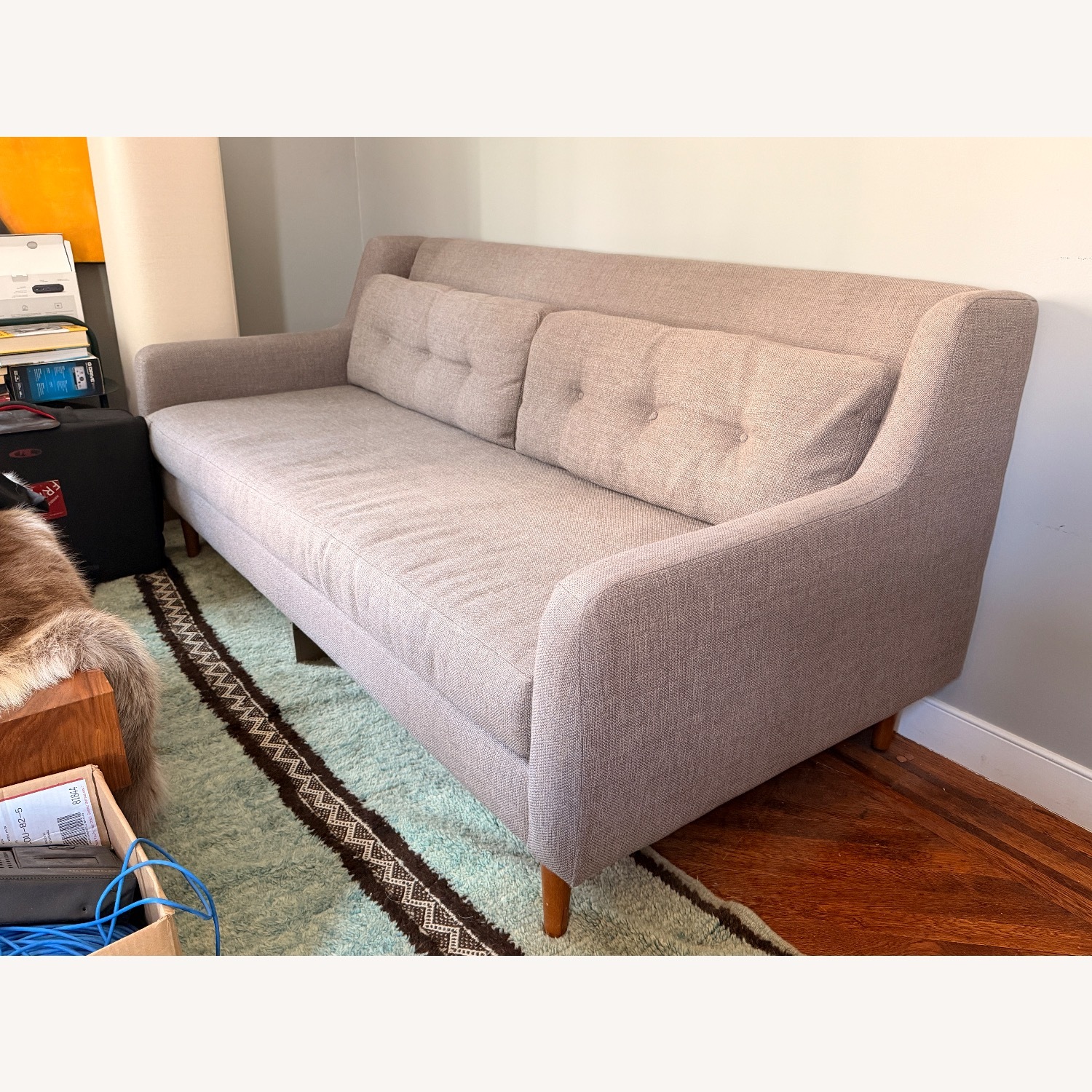 West Elm Grey Crosby Mid Century Sofa  - image-3