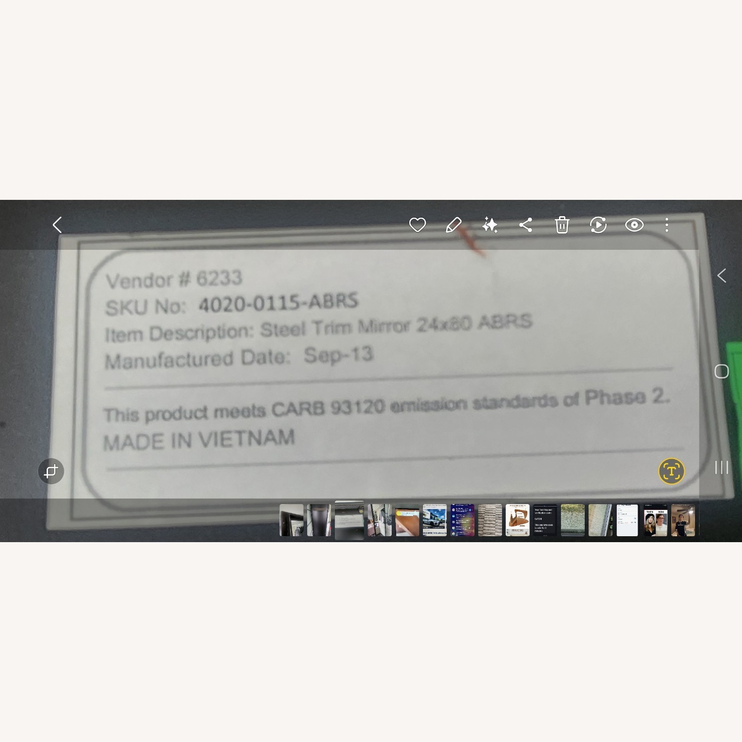 Restoration Hardware Black Metal Rivet Floor Mirror - image-5