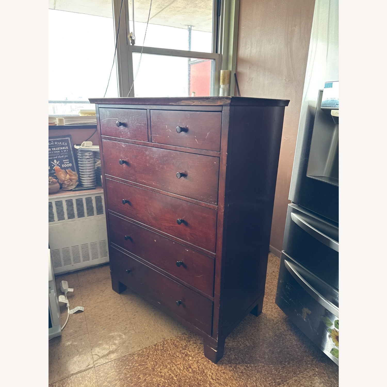 Pottery Barn Valencia Tall Dark Brown Wood Dresser - image-2