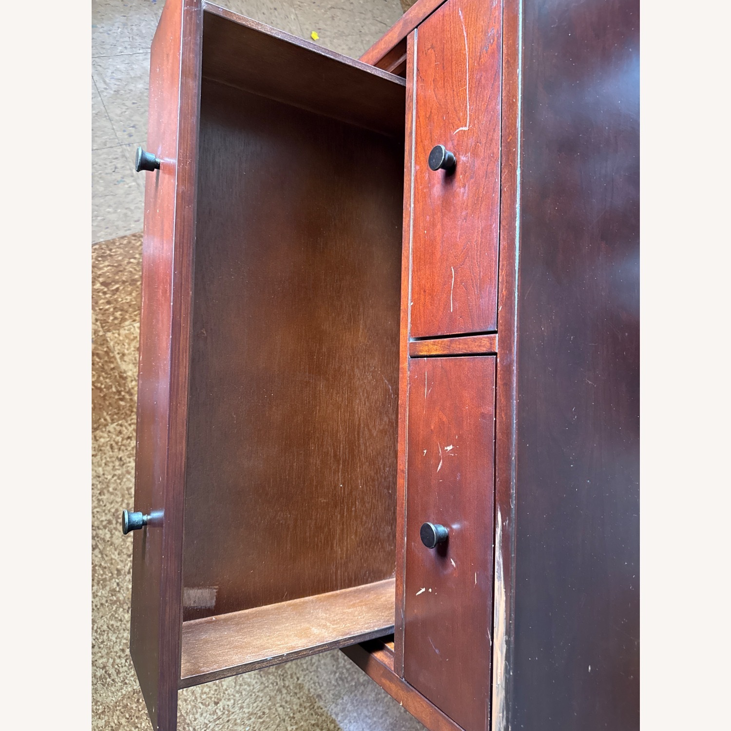 Pottery Barn Valencia Tall Dark Brown Wood Dresser - image-7