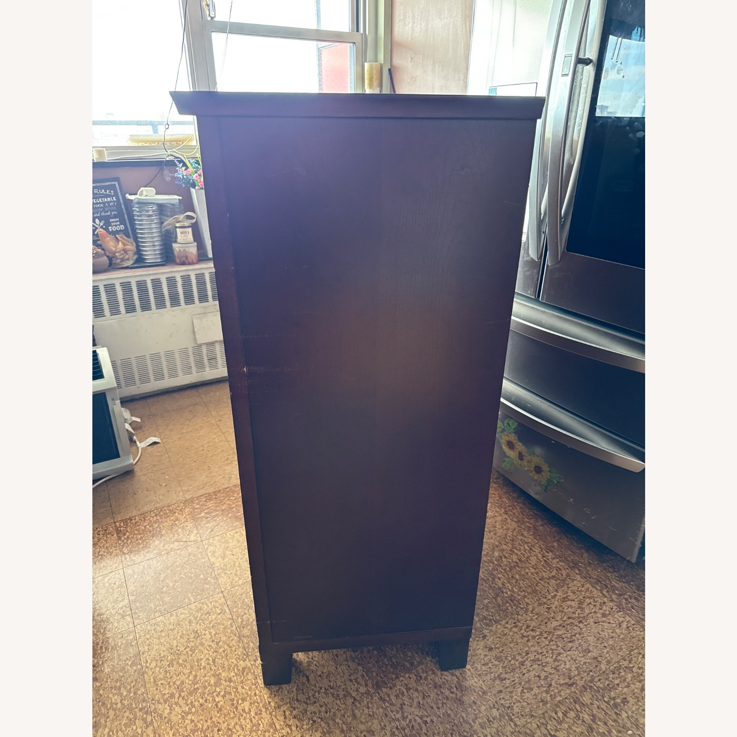 Pottery Barn Valencia Tall Dark Brown Wood Dresser - image-4