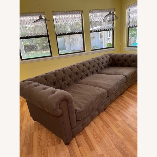 Used Chesterfield Couch 3 Seat Cushions Feather Filled for sale on AptDeco