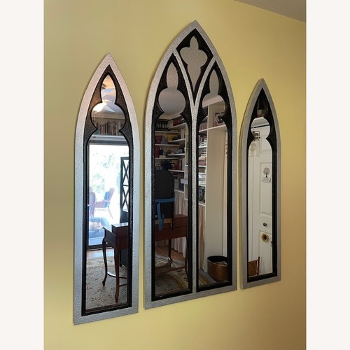 Used Pier 1 Imports Silver Mirrored Glass Wall Mirror for sale on AptDeco