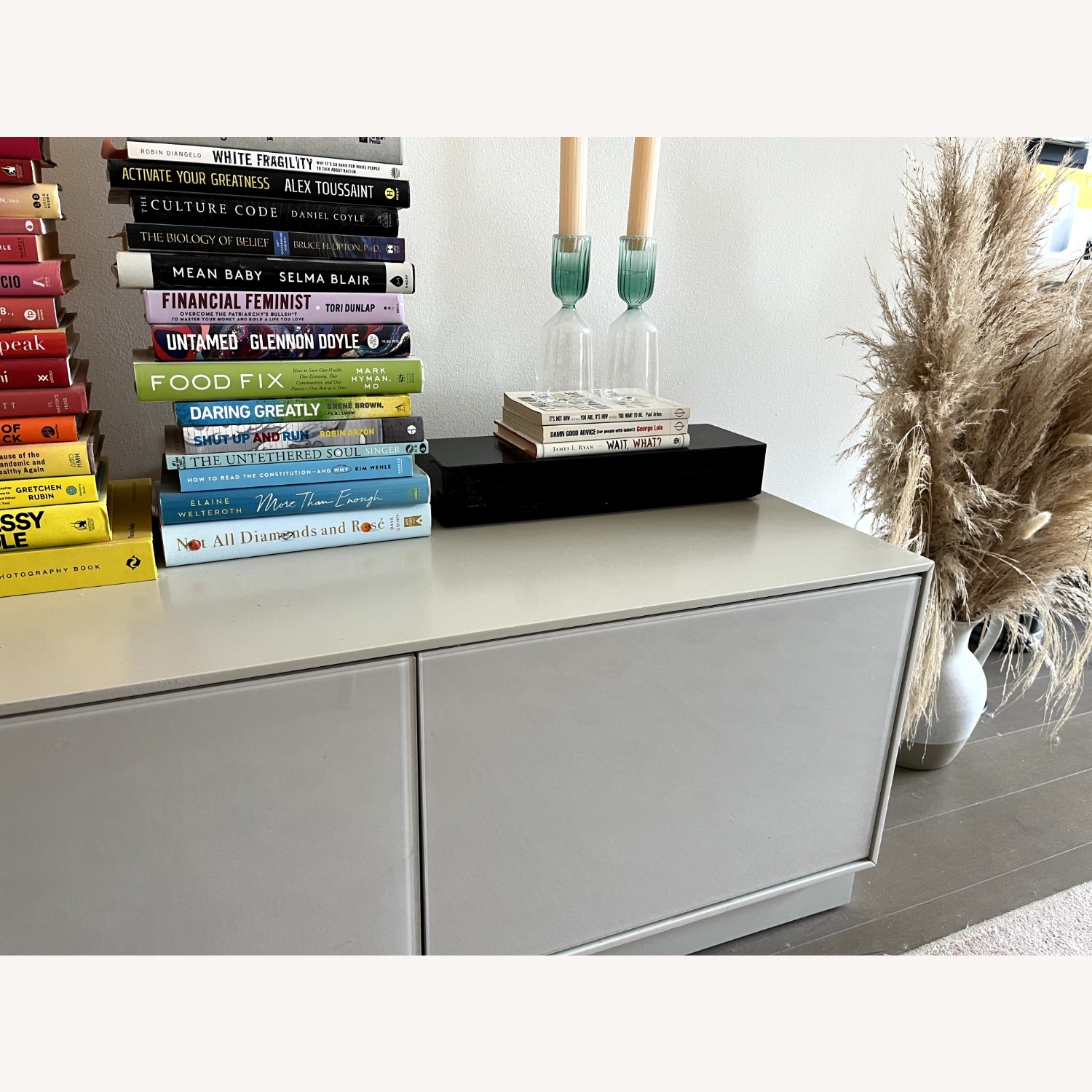 West Elm Light Gray Emilia Media Console 40" - image-3