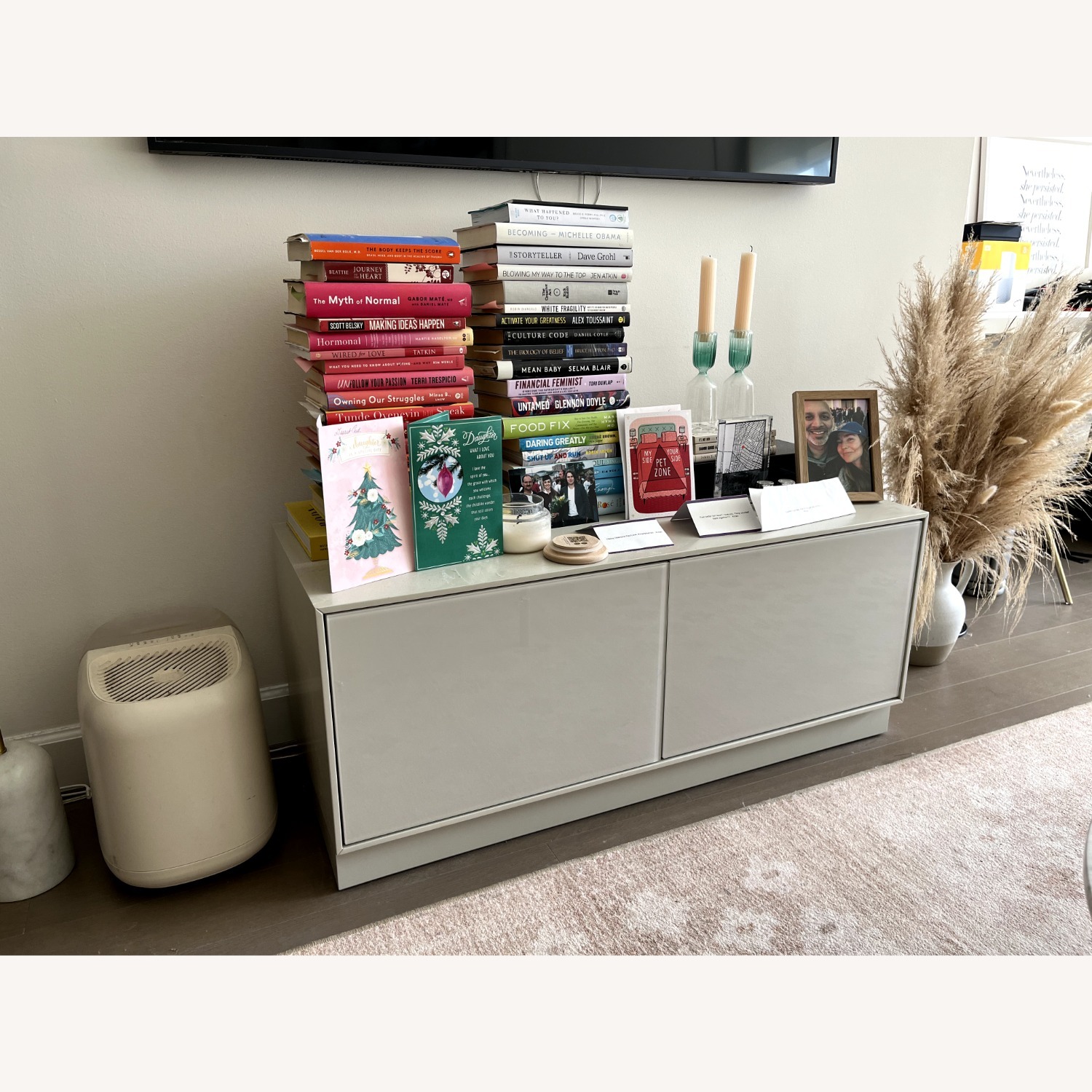 West Elm Light Gray Emilia Media Console 40" - image-1